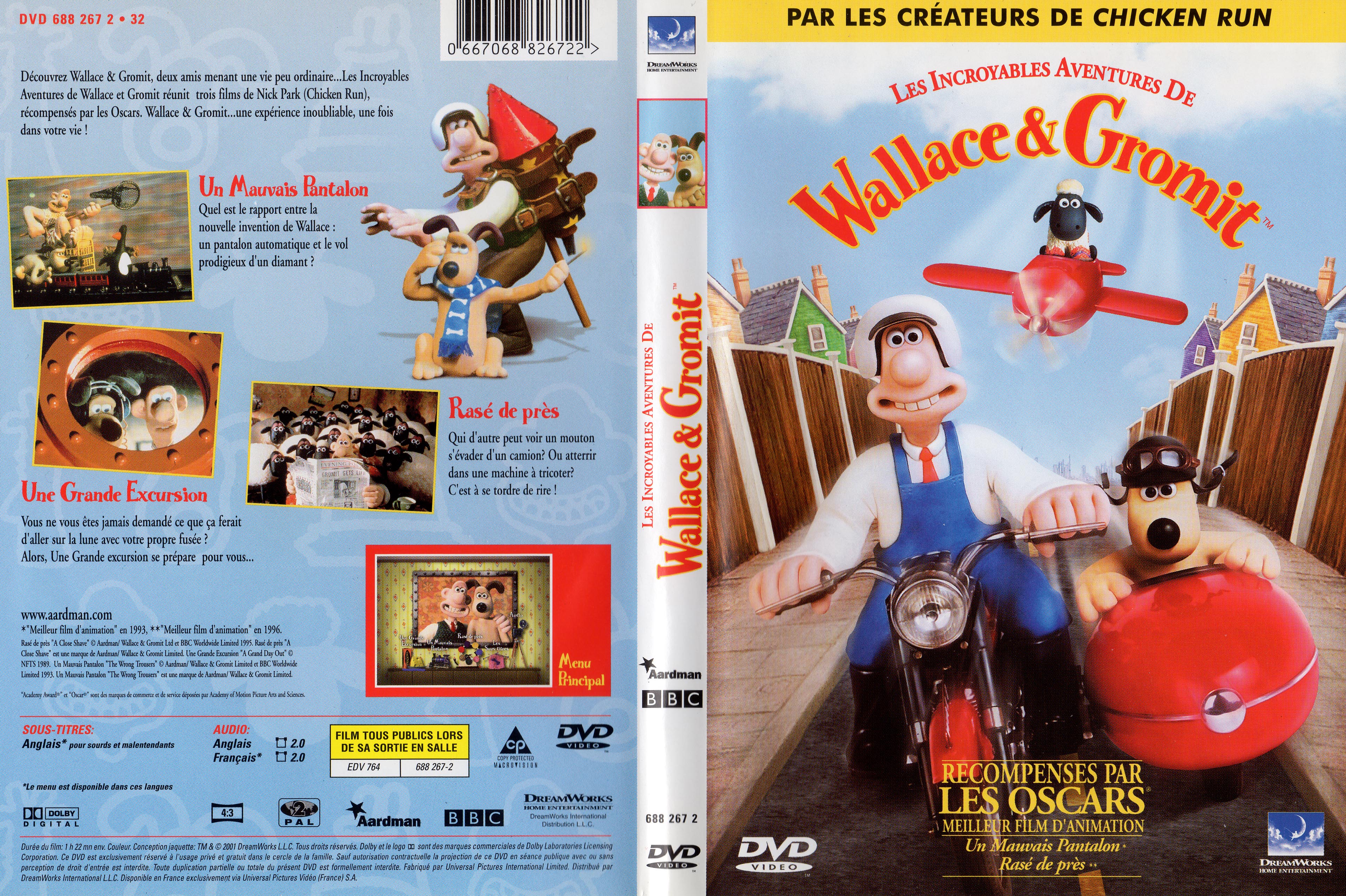 Jaquette DVD Les incroyables aventures de Wallace et Gromit
