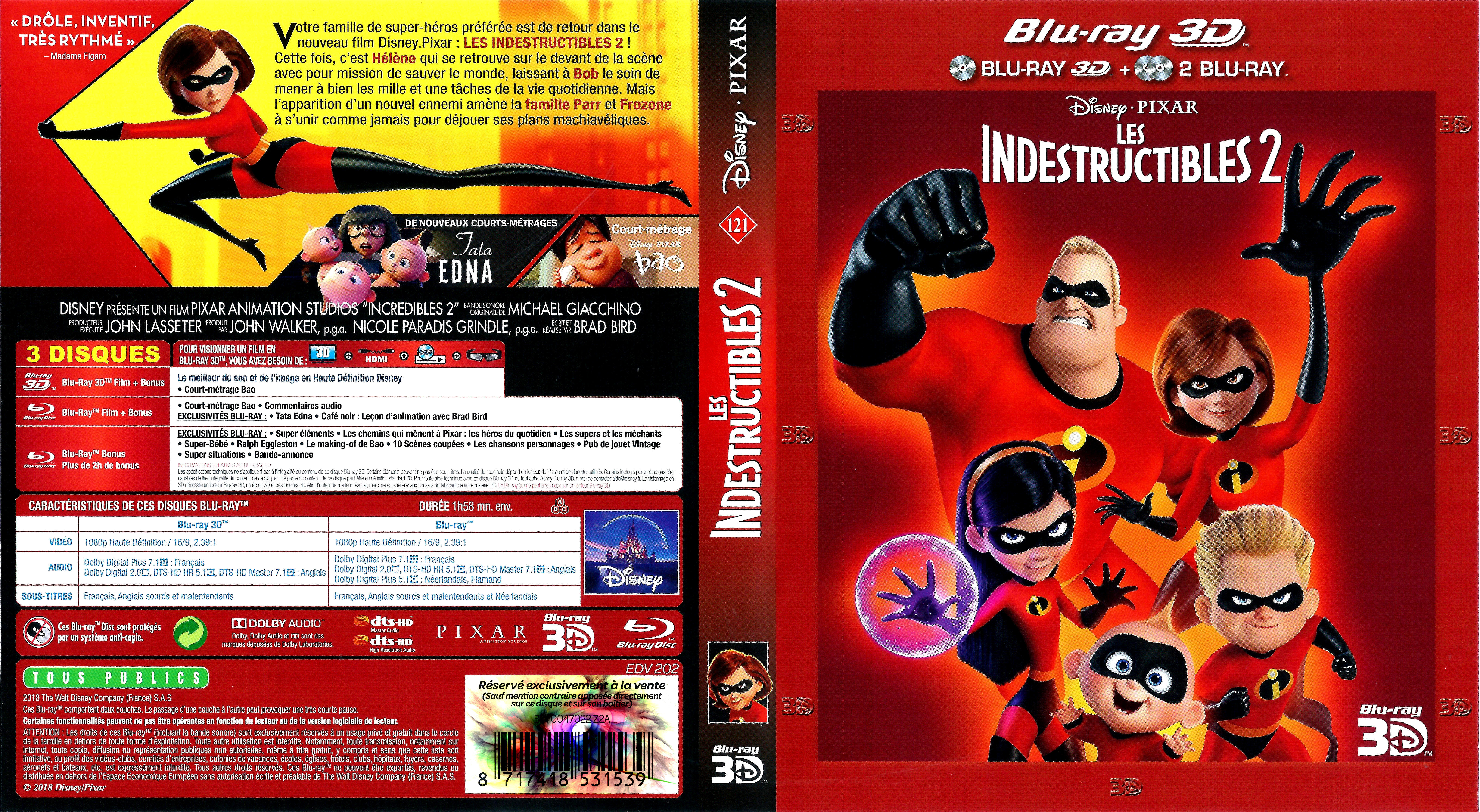 Jaquette DVD Les indestructibles 2 3D (BLU-RAY)