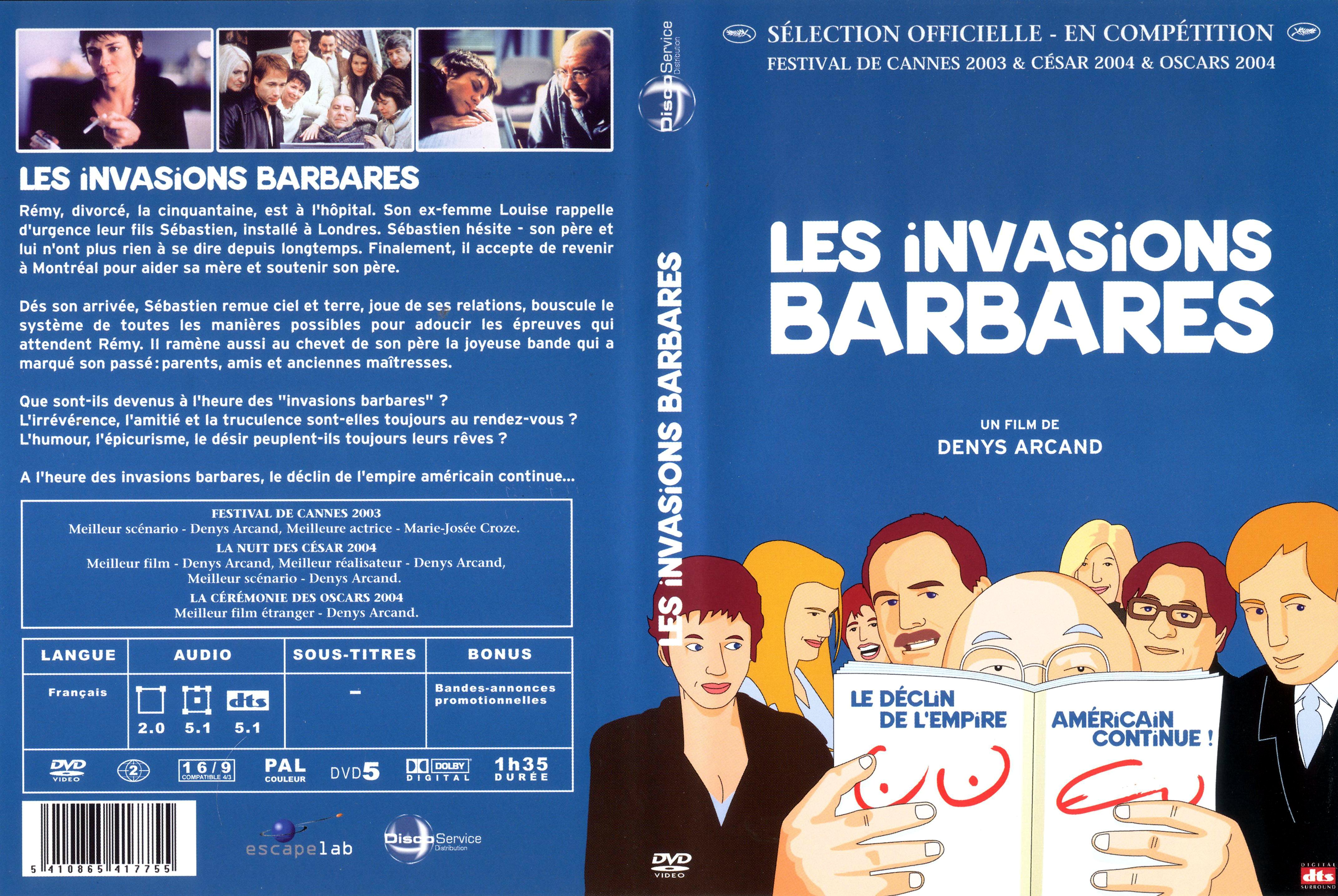 Jaquette DVD Les invasions barbares v2