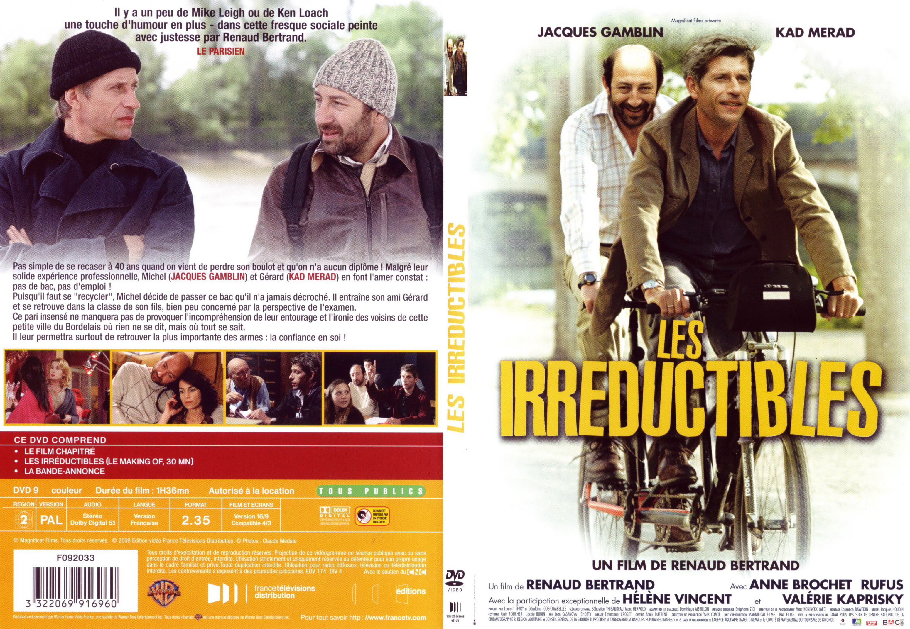 Jaquette DVD Les irrductibles - SLIM