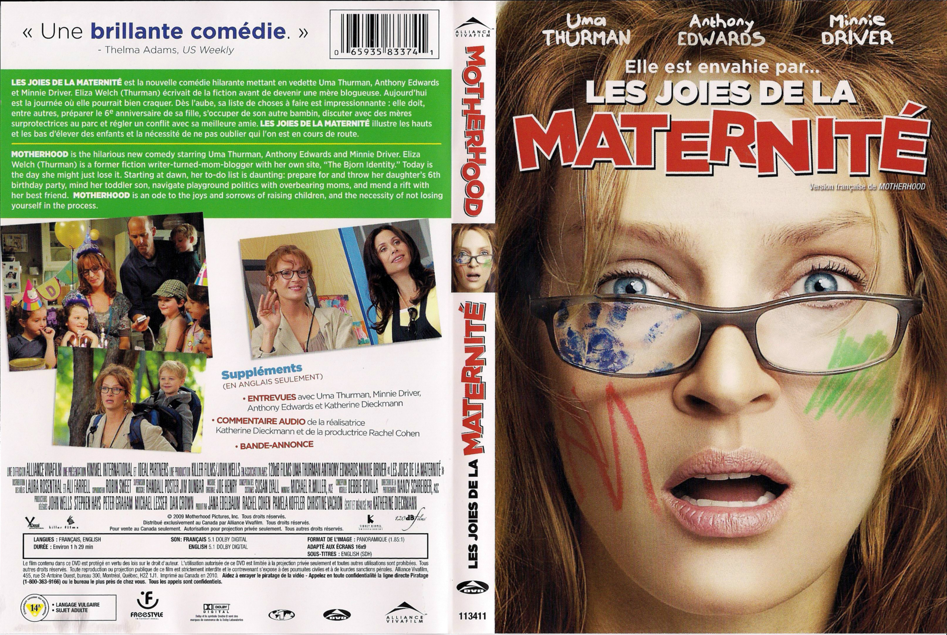 Jaquette DVD Les joies de la maternit (Canadienne)