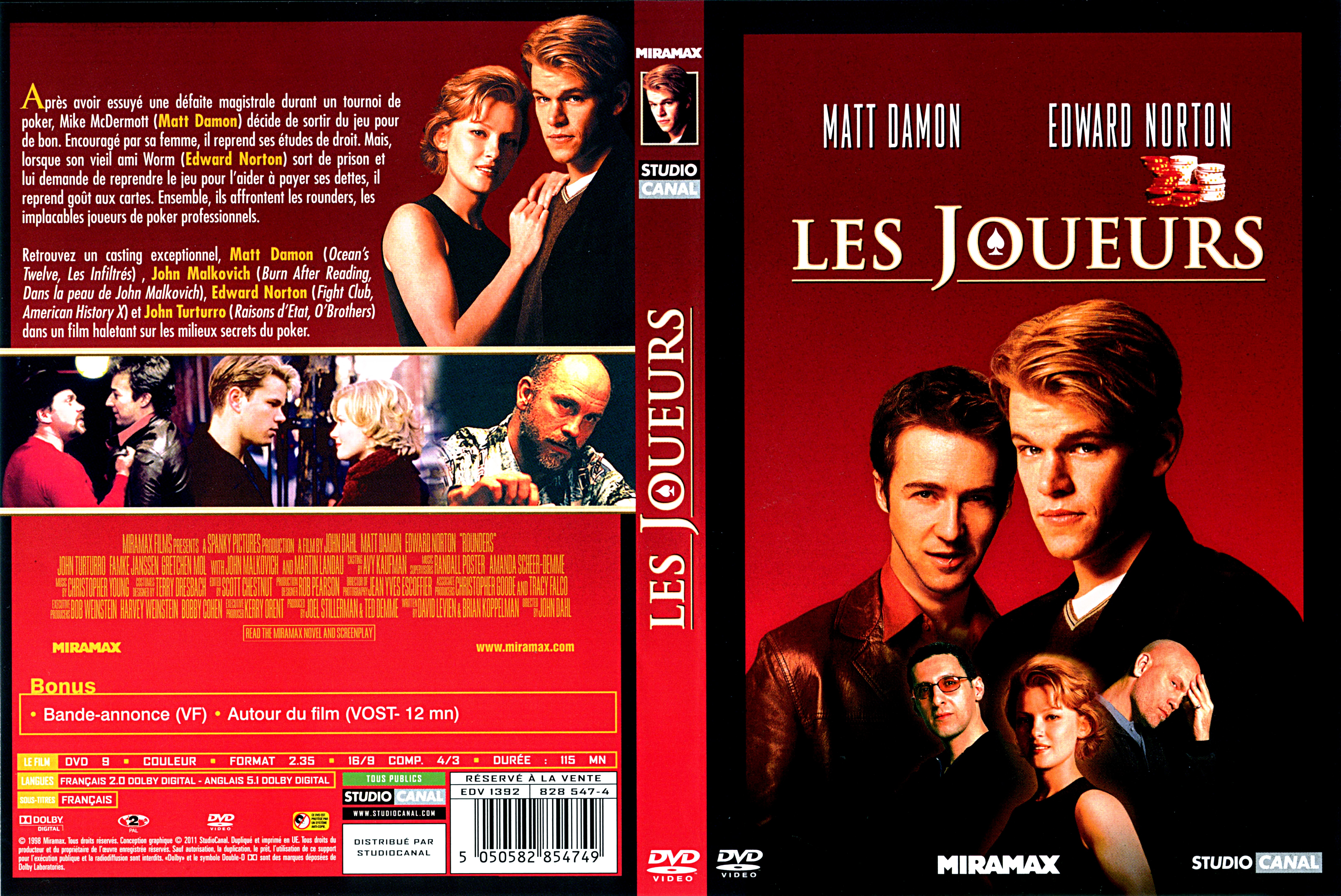 Jaquette DVD Les joueurs (1998)