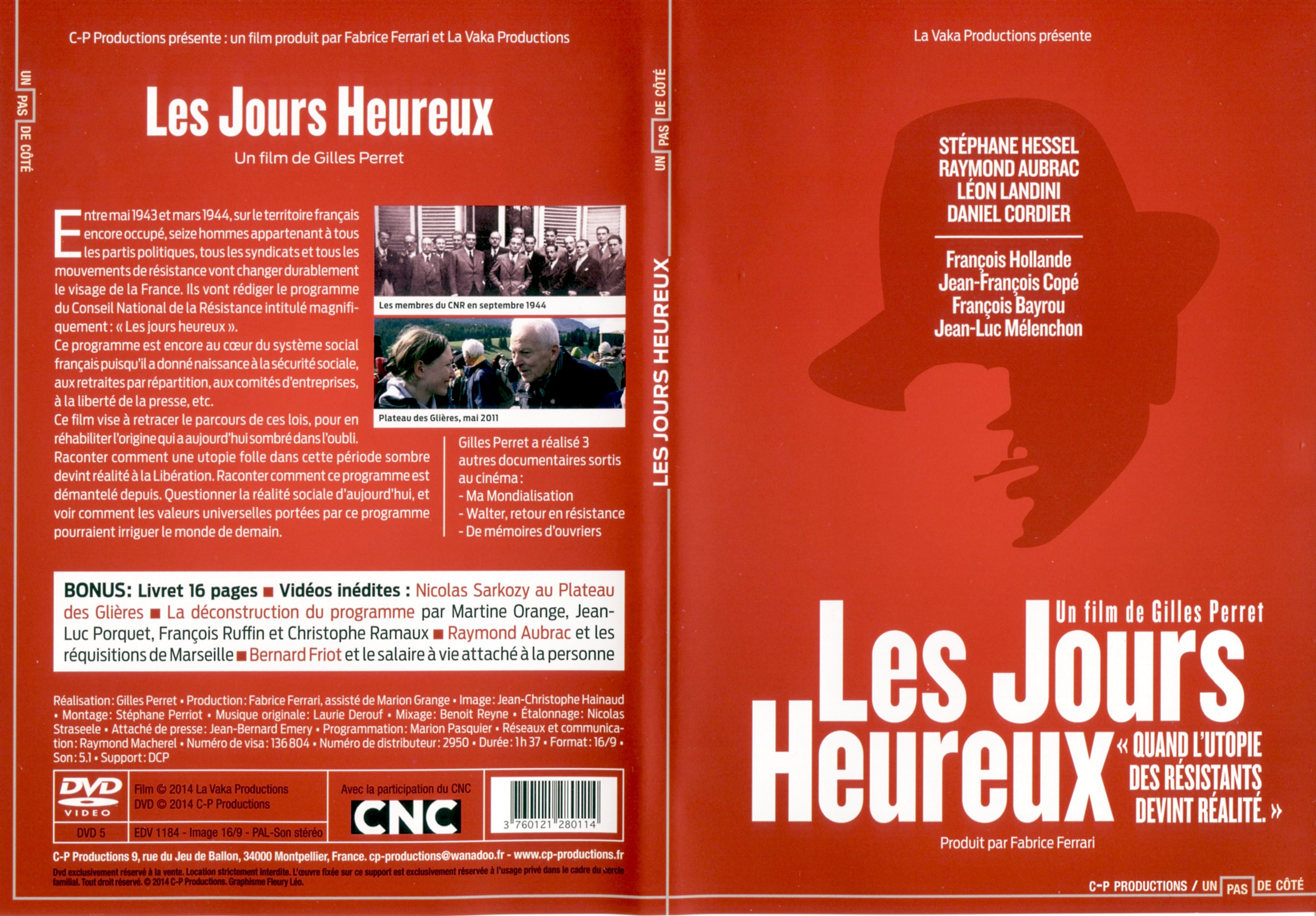 Jaquette DVD Les jours heureux