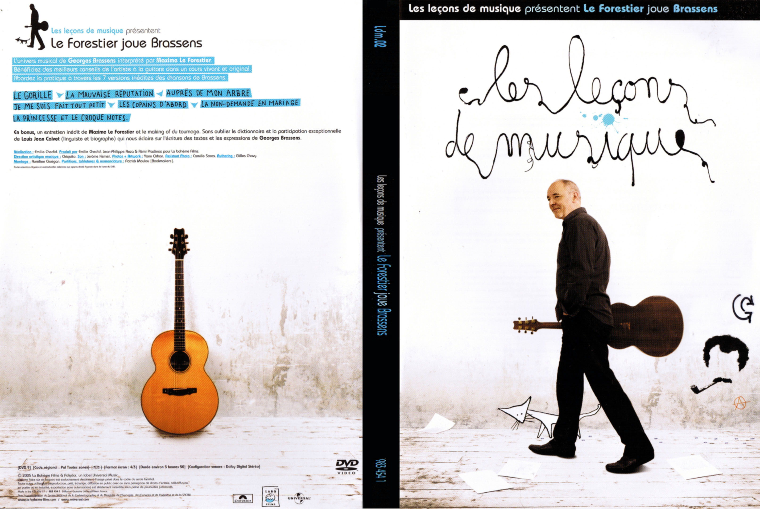 Jaquette DVD Les lecons de musique - Le Forestier joue Brassens