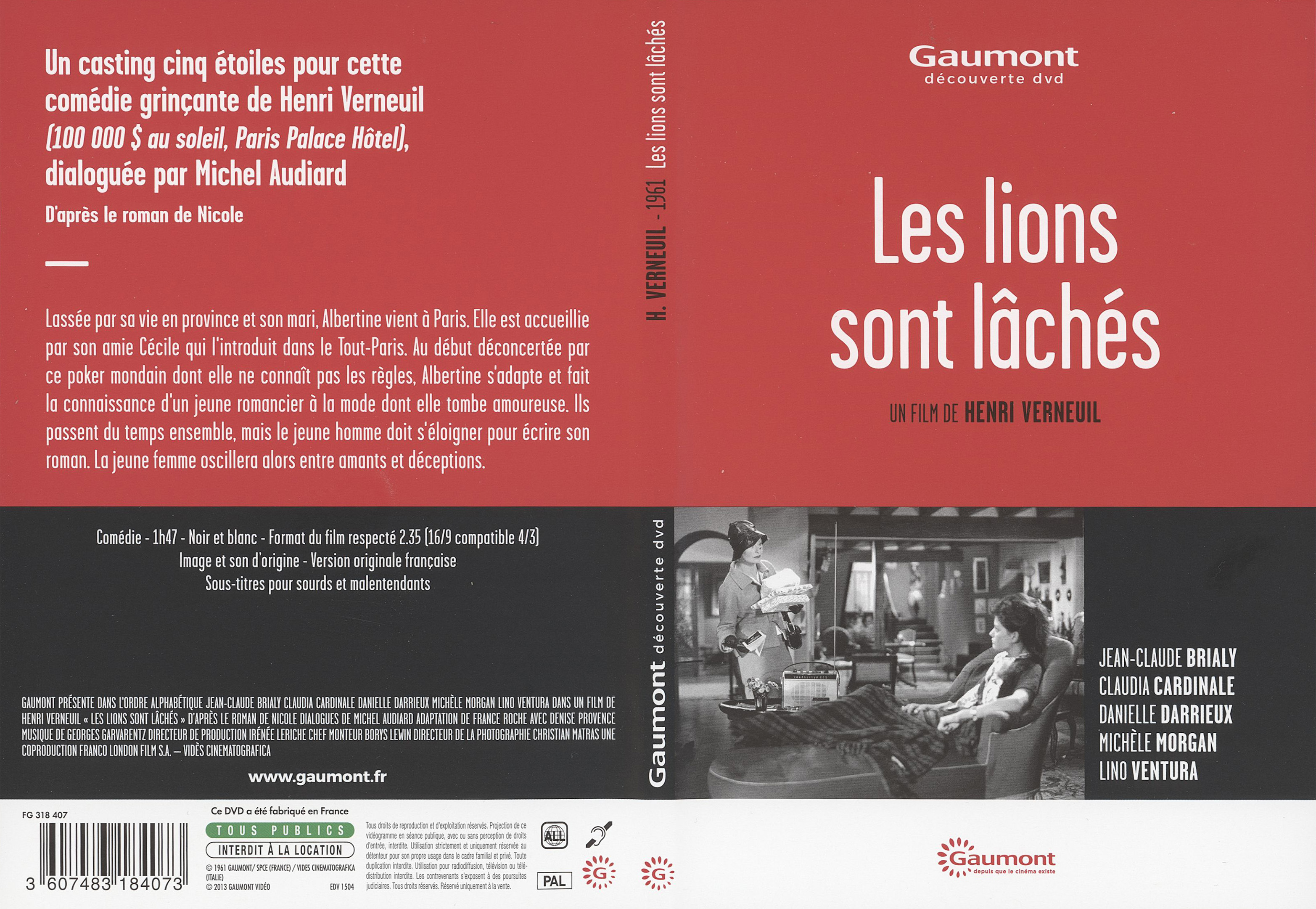 Jaquette DVD Les lions sont lchs v2