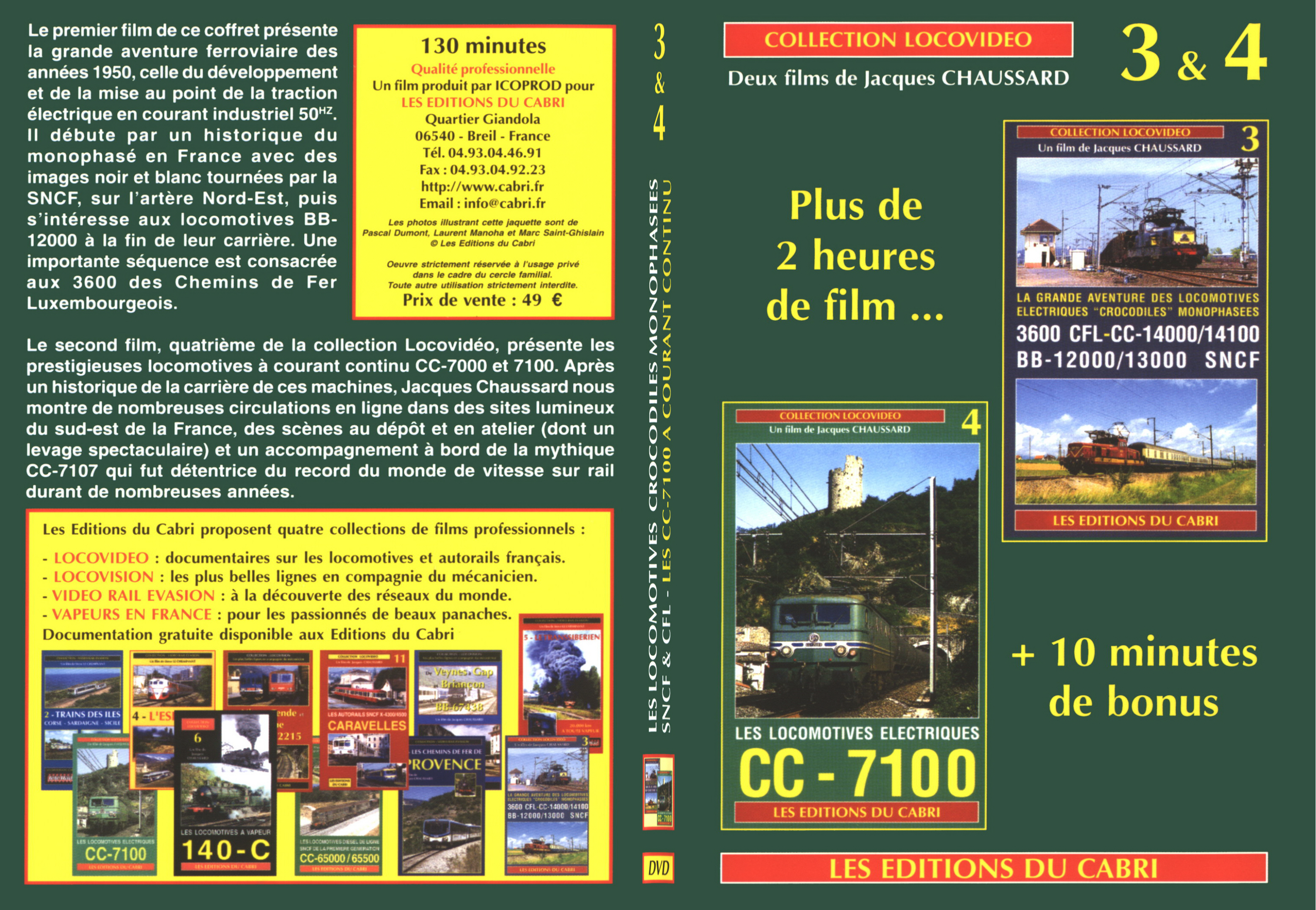 Jaquette DVD Les locomotives Crocodile et les locomotives CC-7100 - SLIM