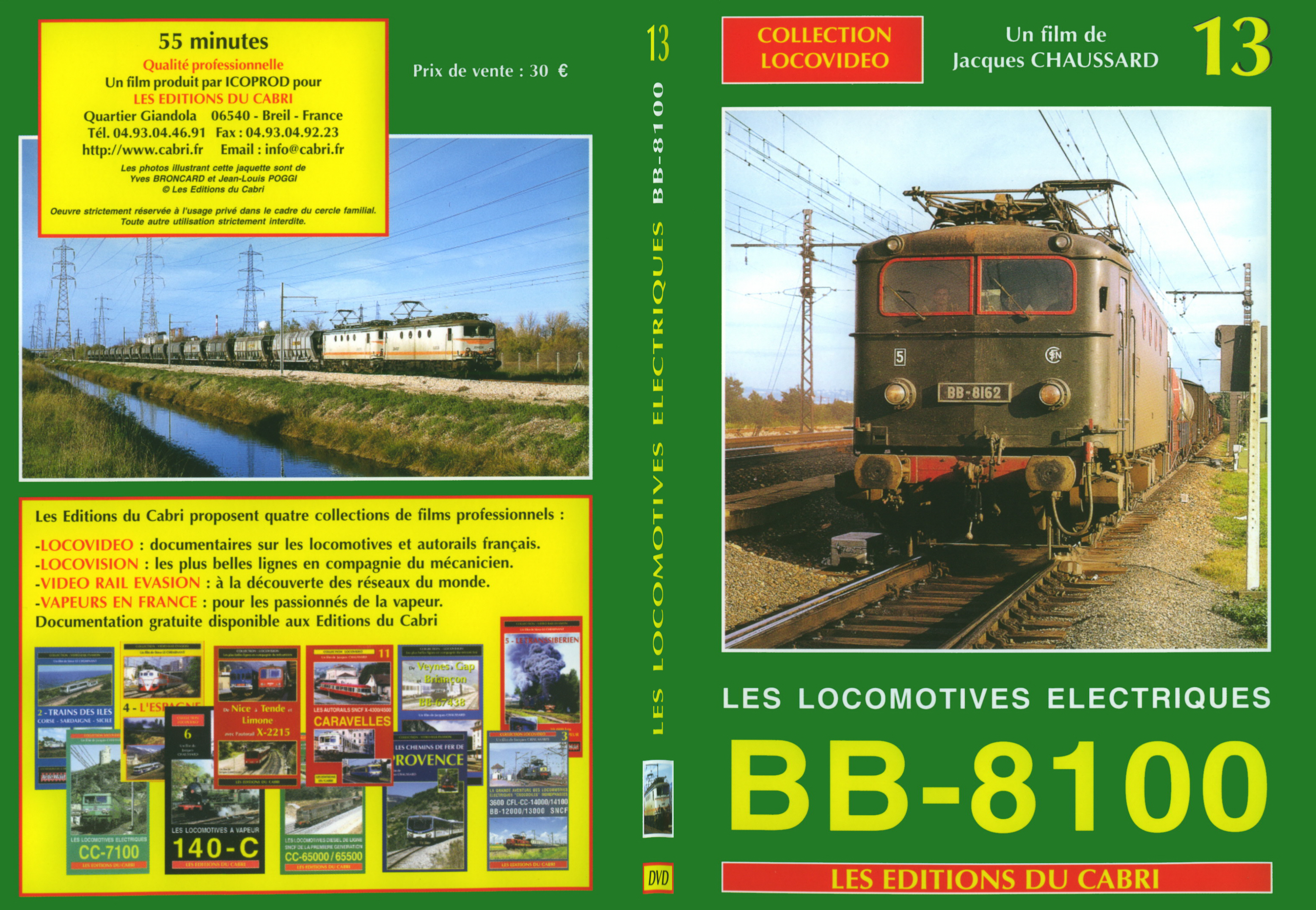 Jaquette DVD Les locomotives electriques BB 8100 - SLIM