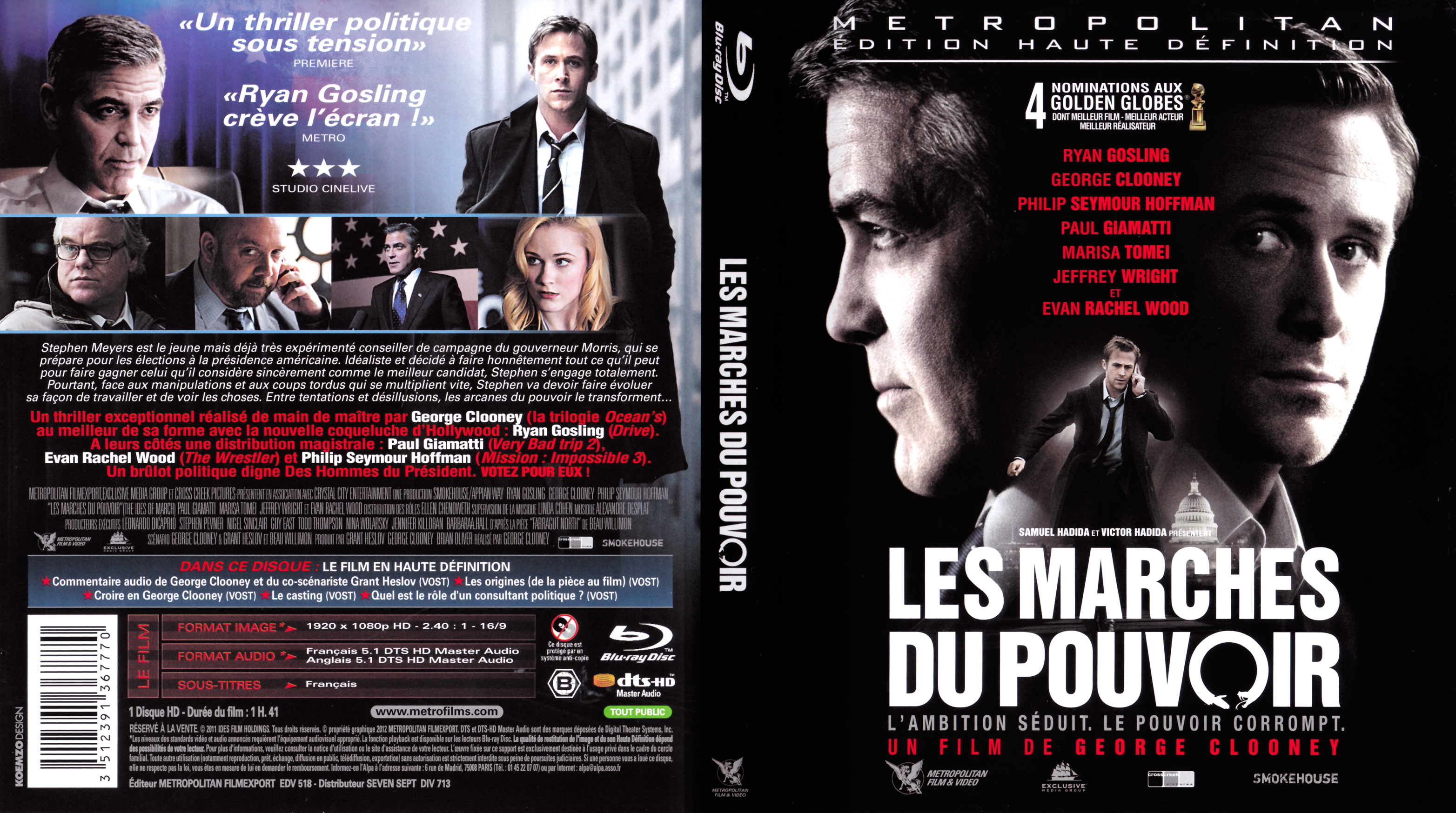 Jaquette DVD Les marches du pouvoir (BLU-RAY)