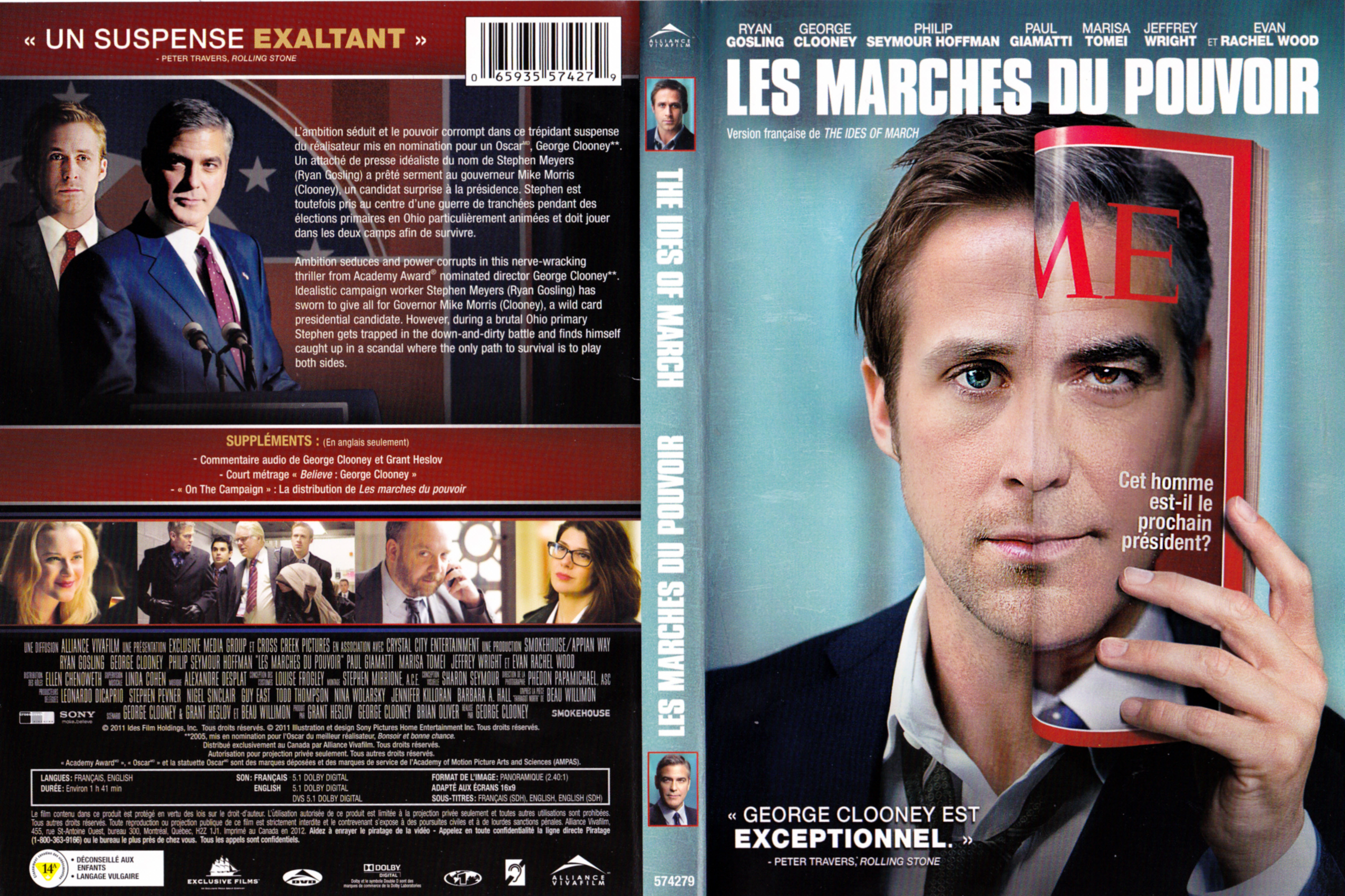 Jaquette DVD Les marches du pouvoir - The ides of march (Canadienne)