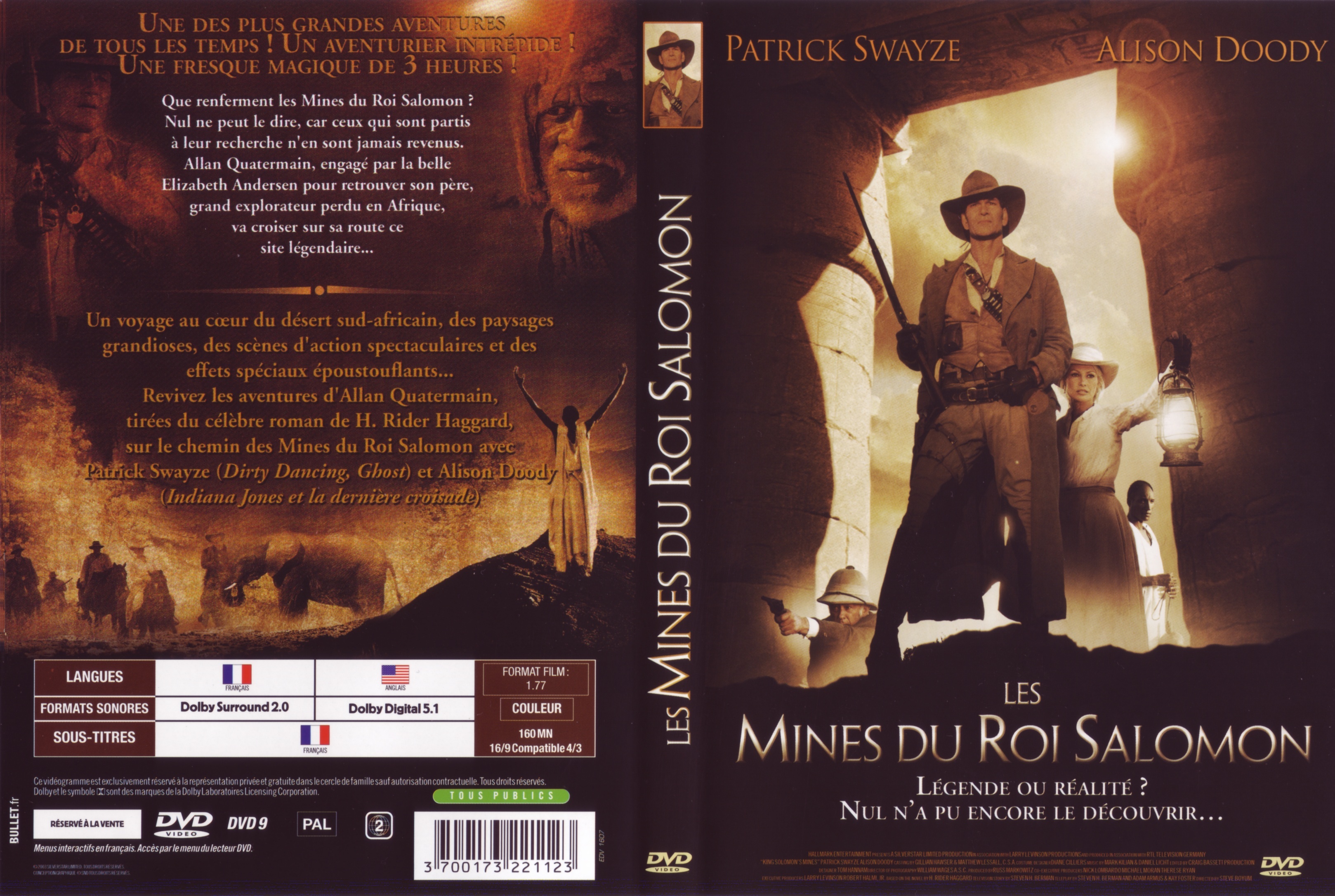 Jaquette DVD Les mines du roi salomon (Patrick Swayze)