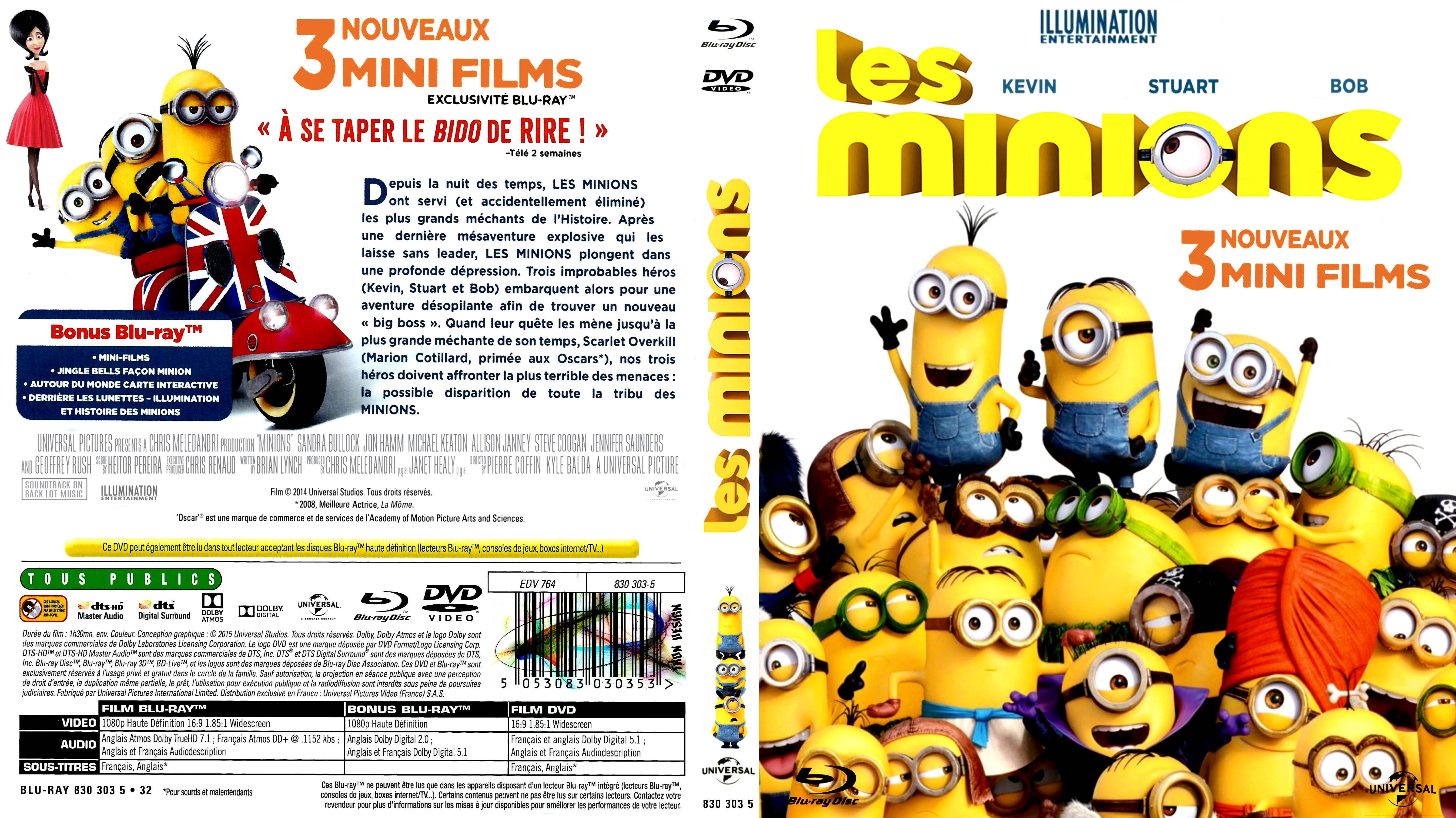 Jaquette DVD Les minions custom (BLU-RAY)