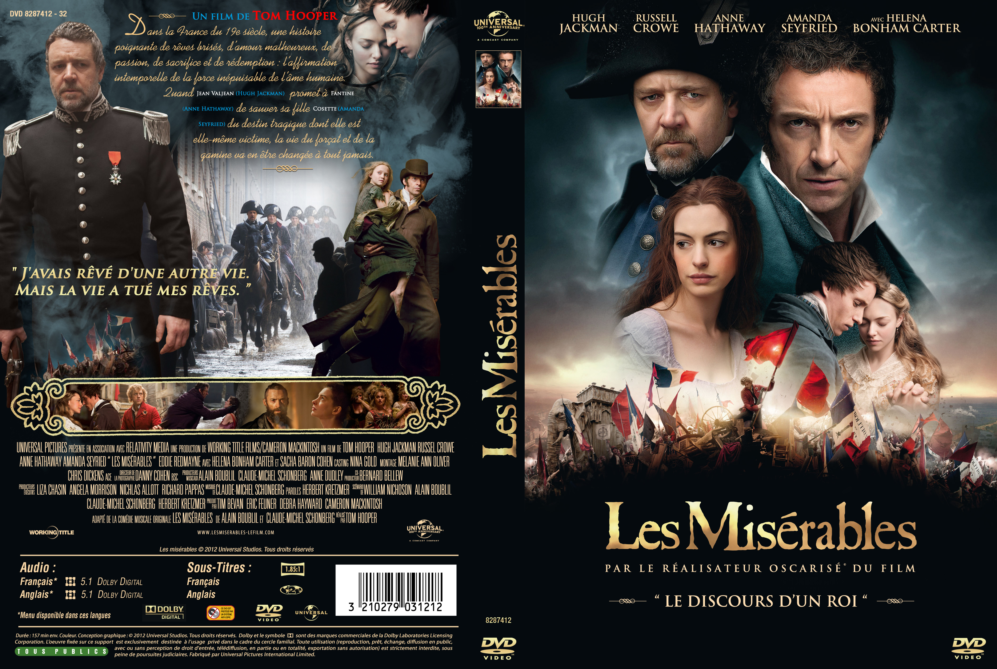 Jaquette DVD Les misrables 2013 custom