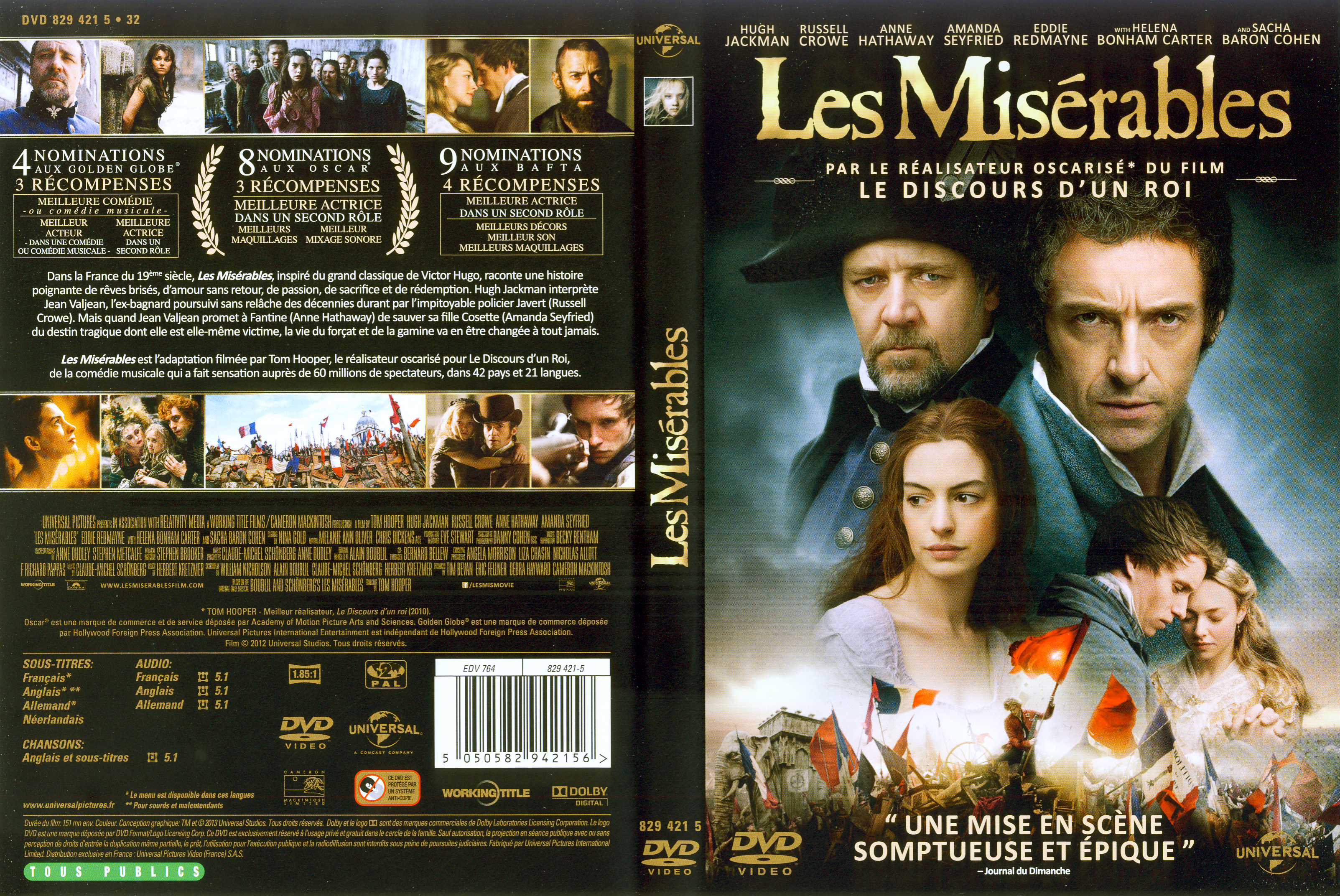 Jaquette DVD Les misrables (2013)
