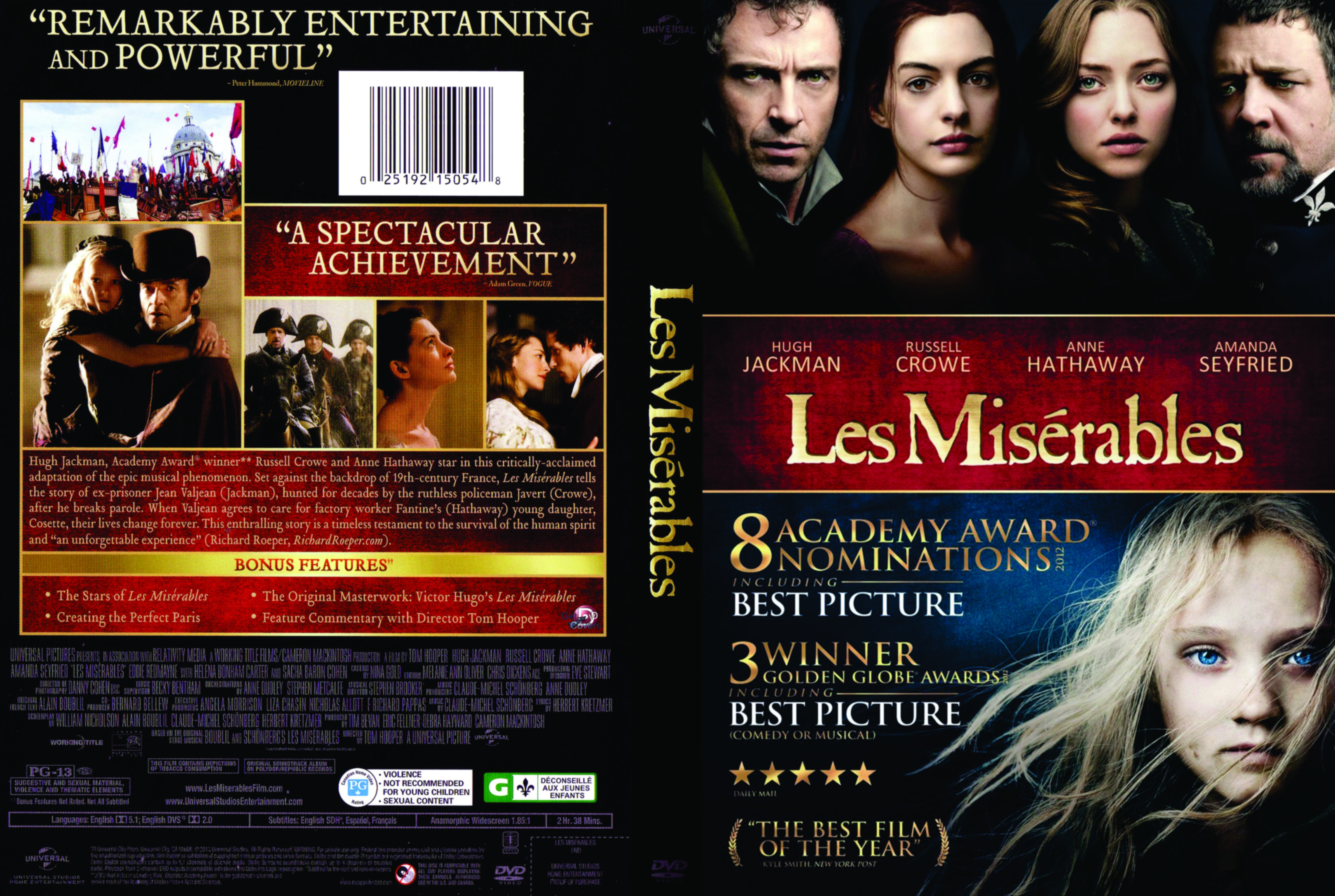 Jaquette DVD Les misrables (2013) Zone 1