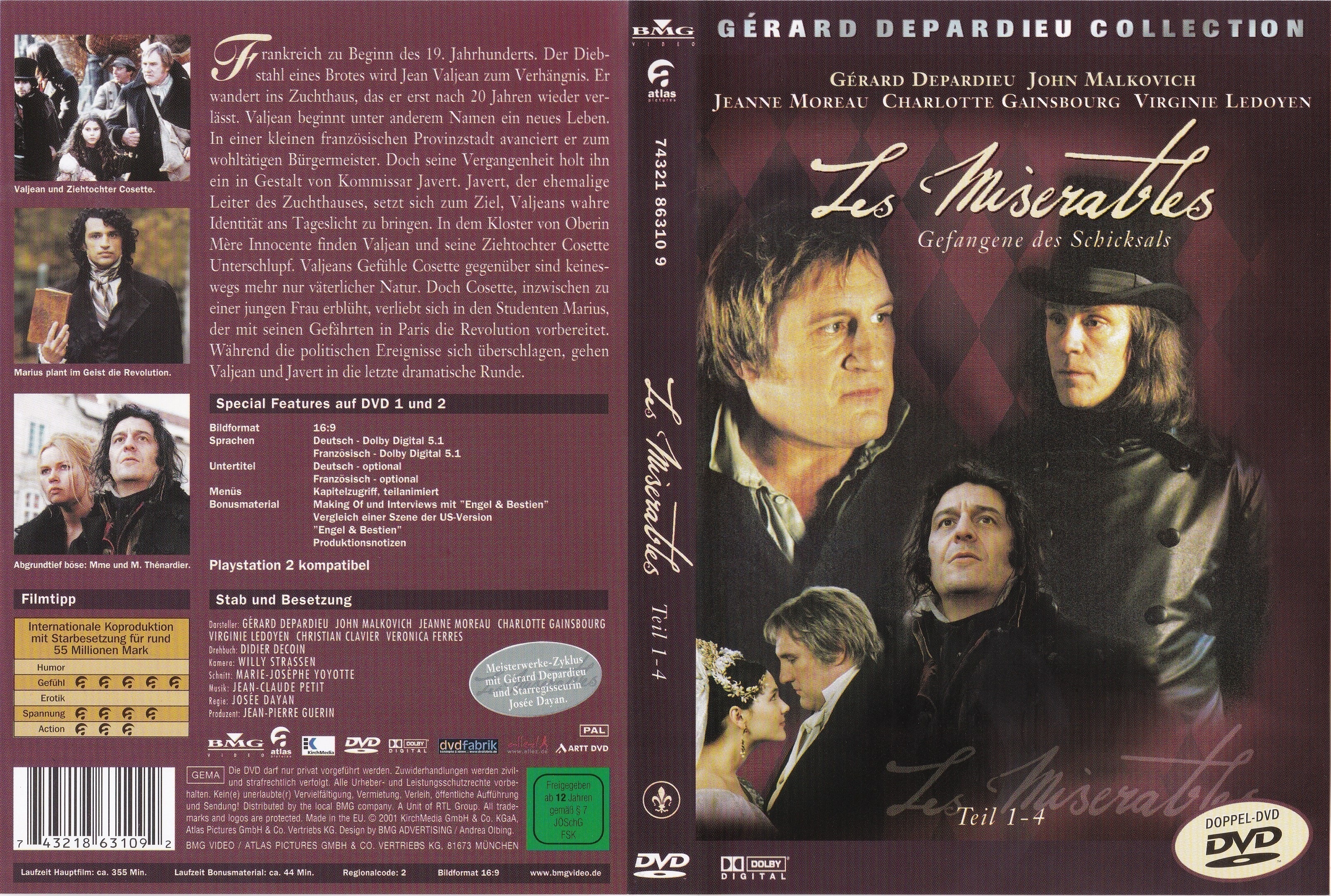Jaquette DVD Les misrables (Depardieu) v2