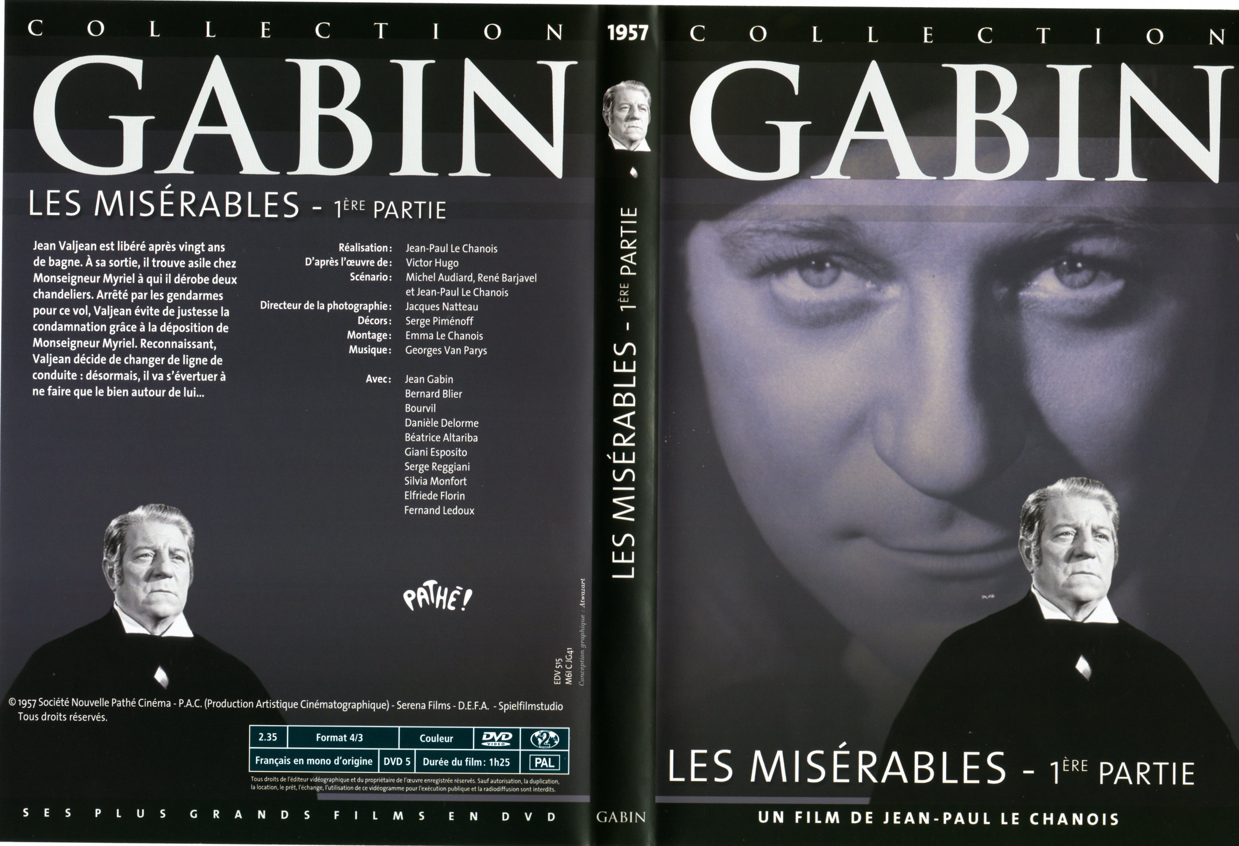 Jaquette DVD Les misrables (Gabin) 1 re poque v2