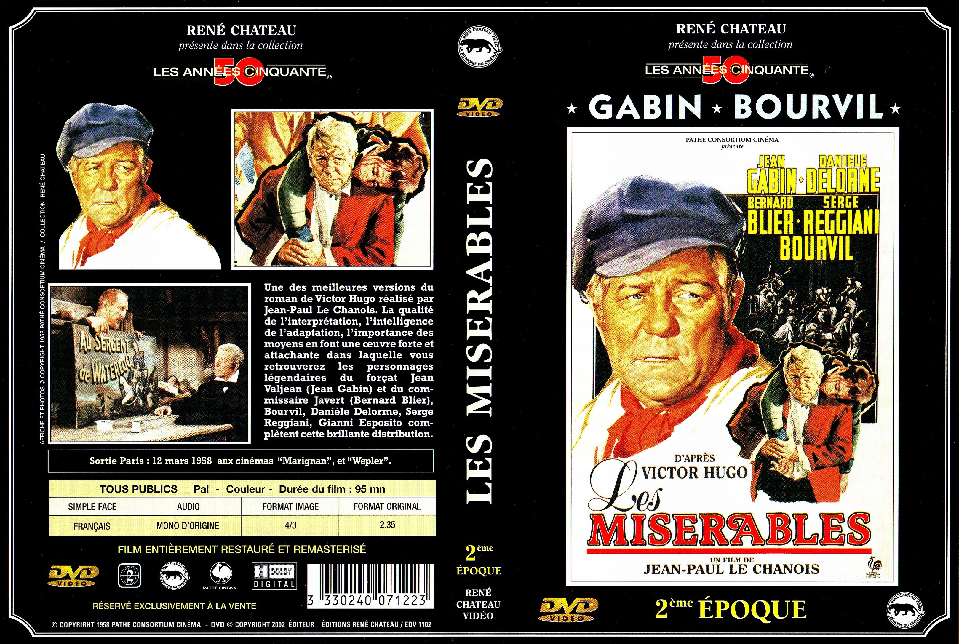 Jaquette DVD Les misrables (Gabin) 2 me poque