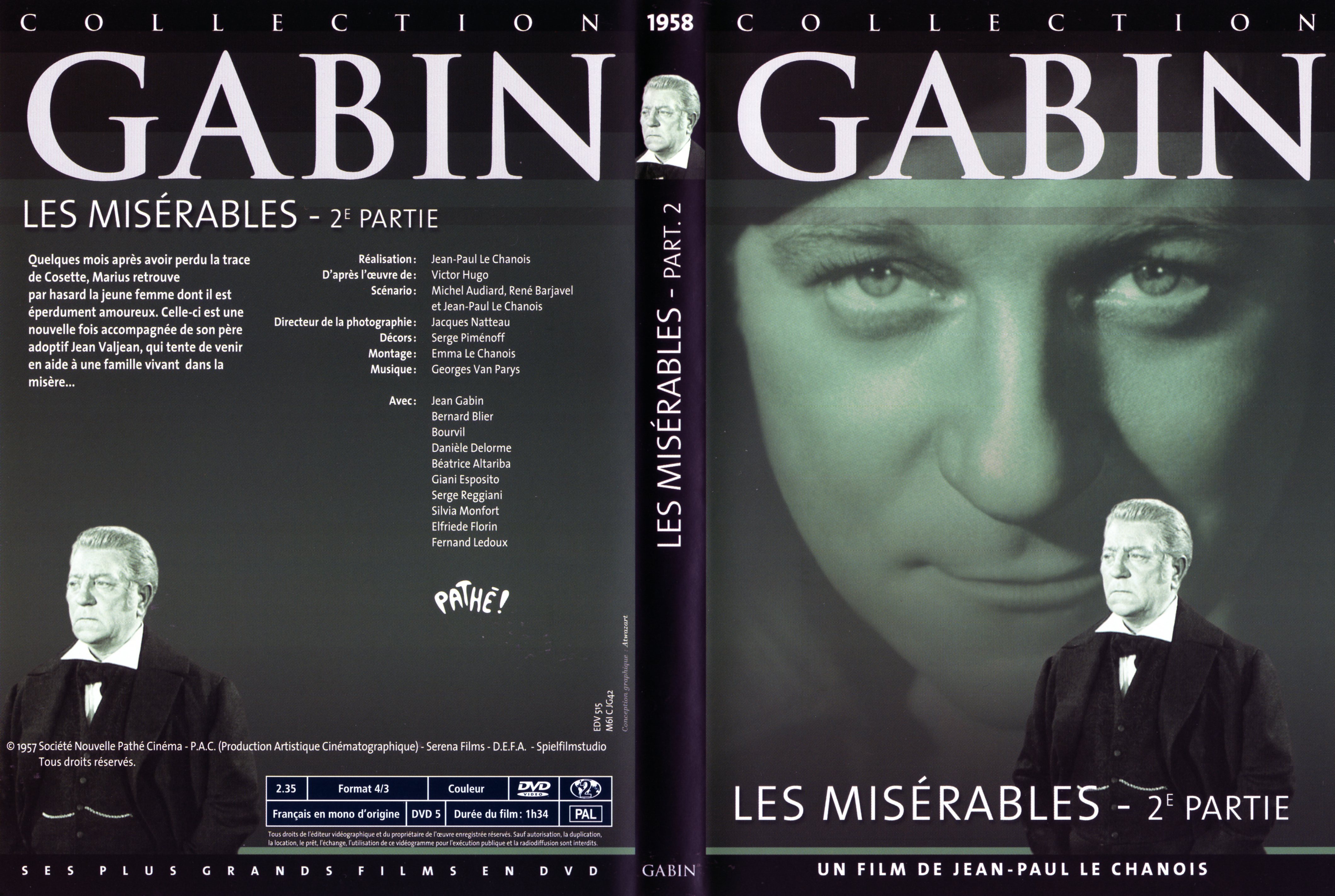 Jaquette DVD Les misrables (Gabin) 2 me poque v2