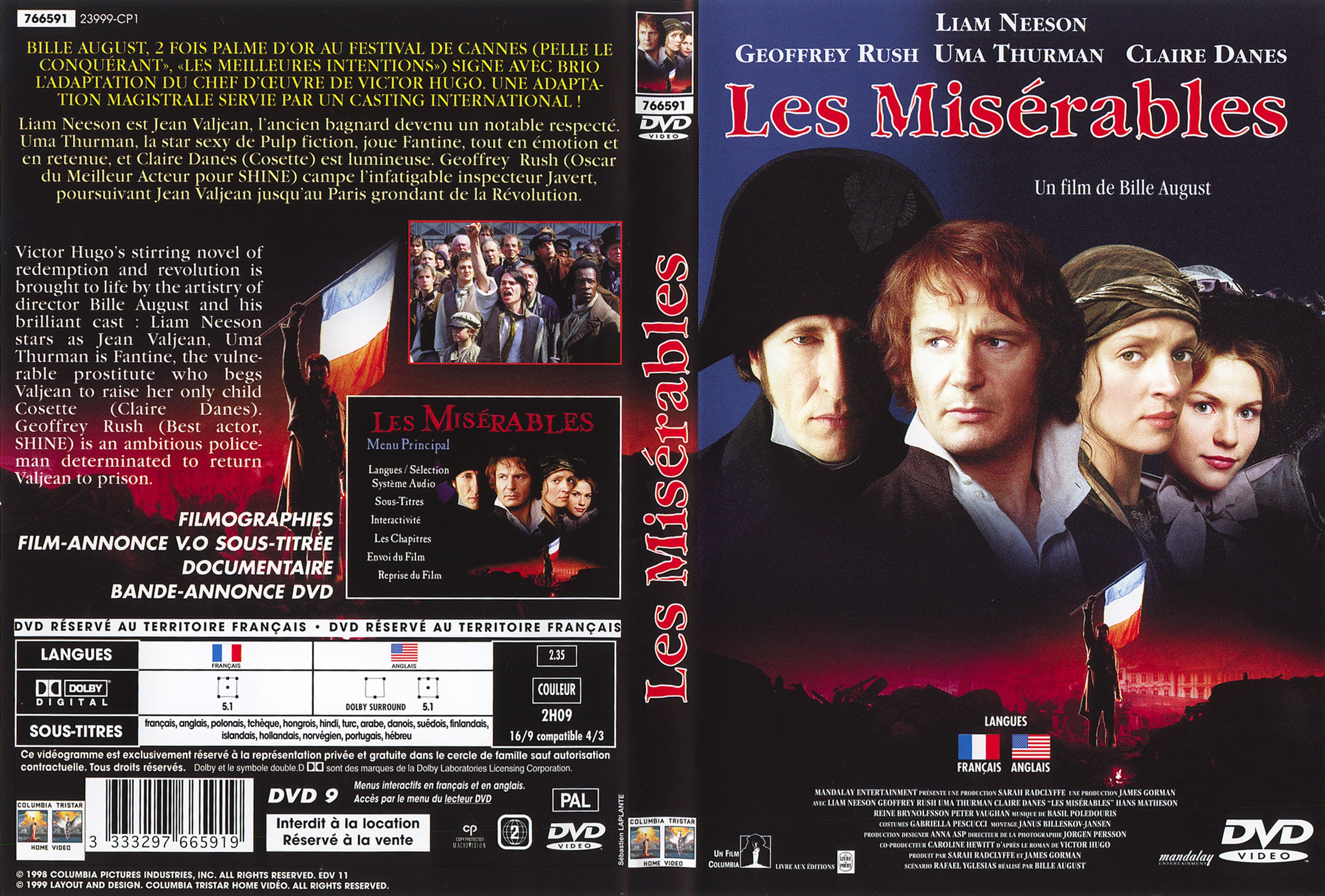 Jaquette DVD Les misrables (Neeson)