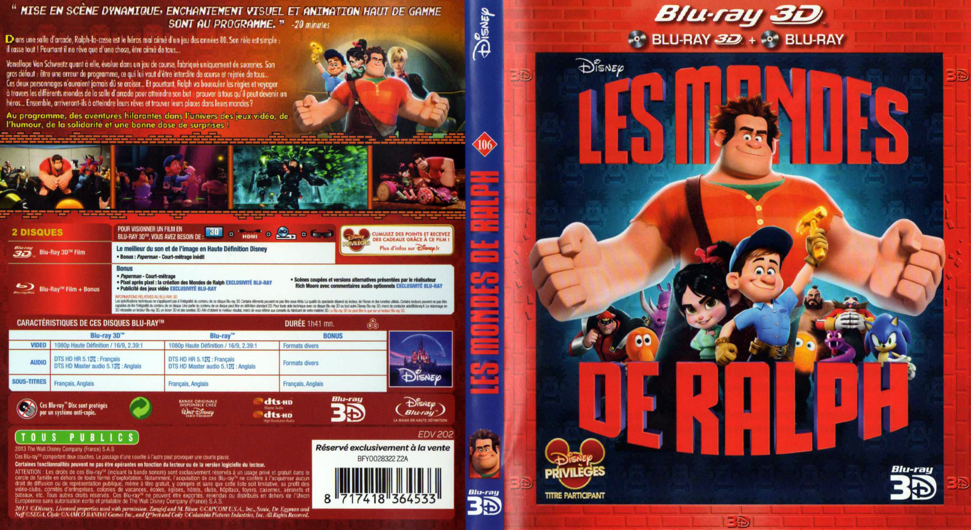 Jaquette DVD Les mondes de Ralph (BLU-RAY)