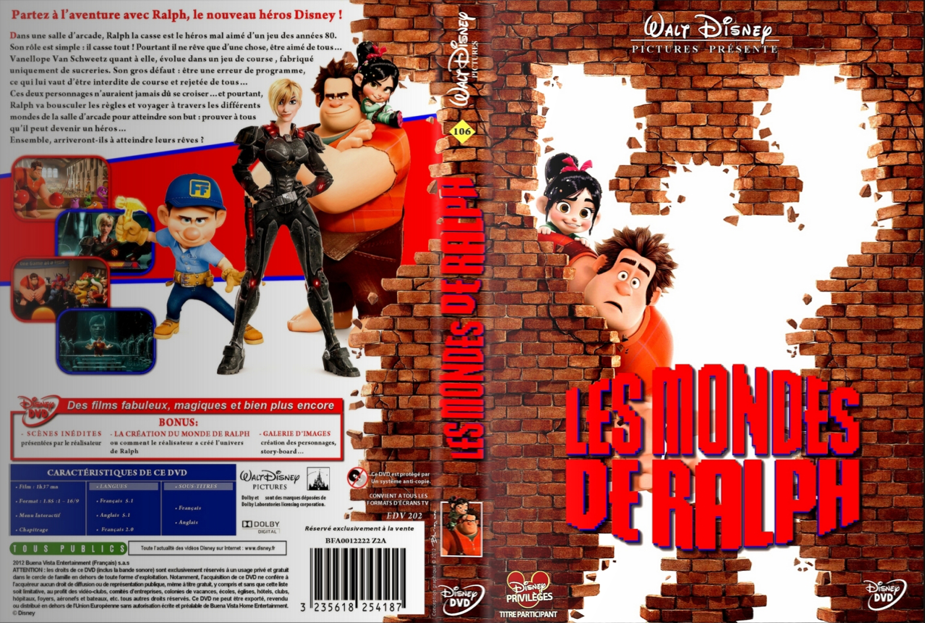 Jaquette DVD Les mondes de Ralph custom