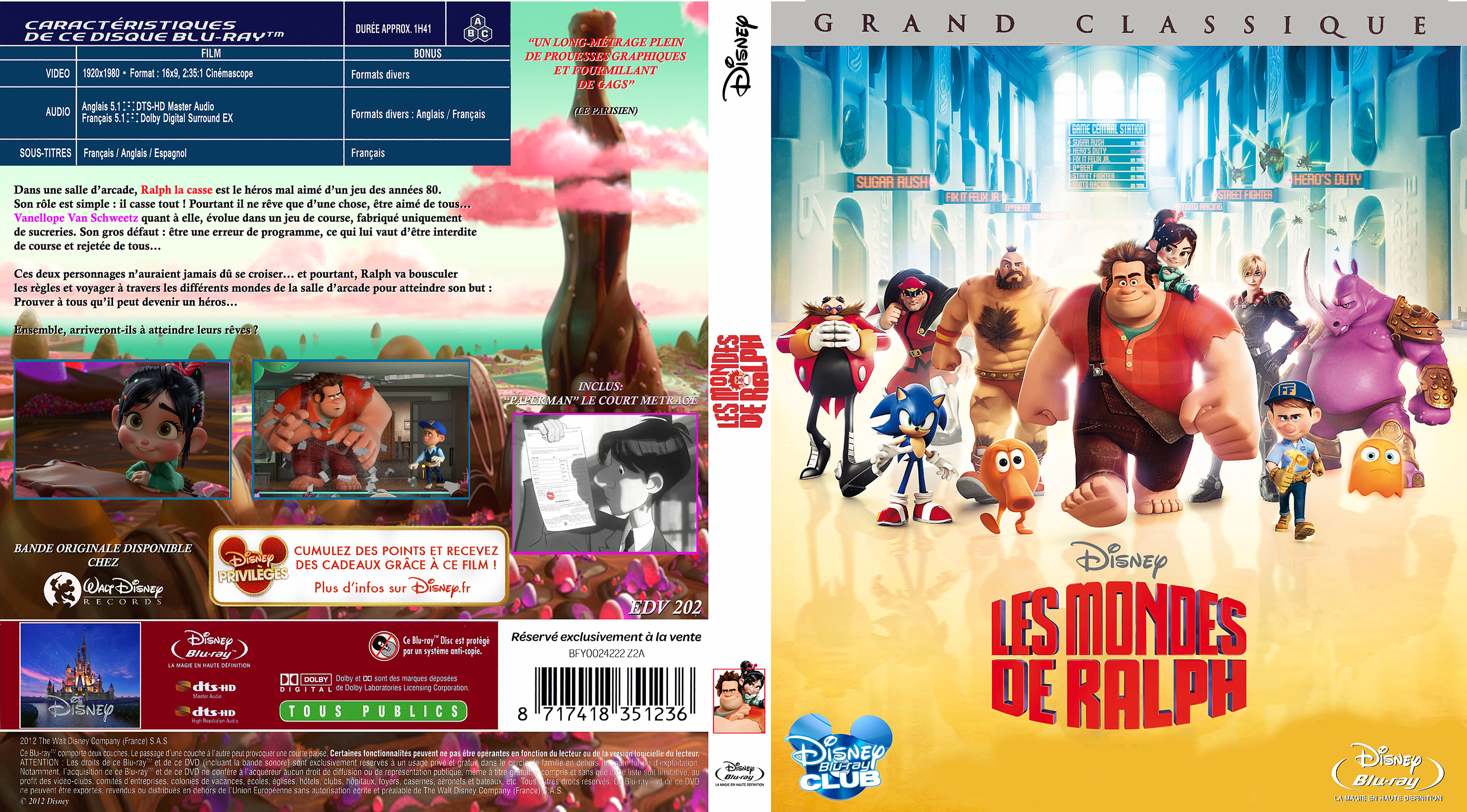 Jaquette DVD Les mondes de Ralph custom (BLU-RAY)