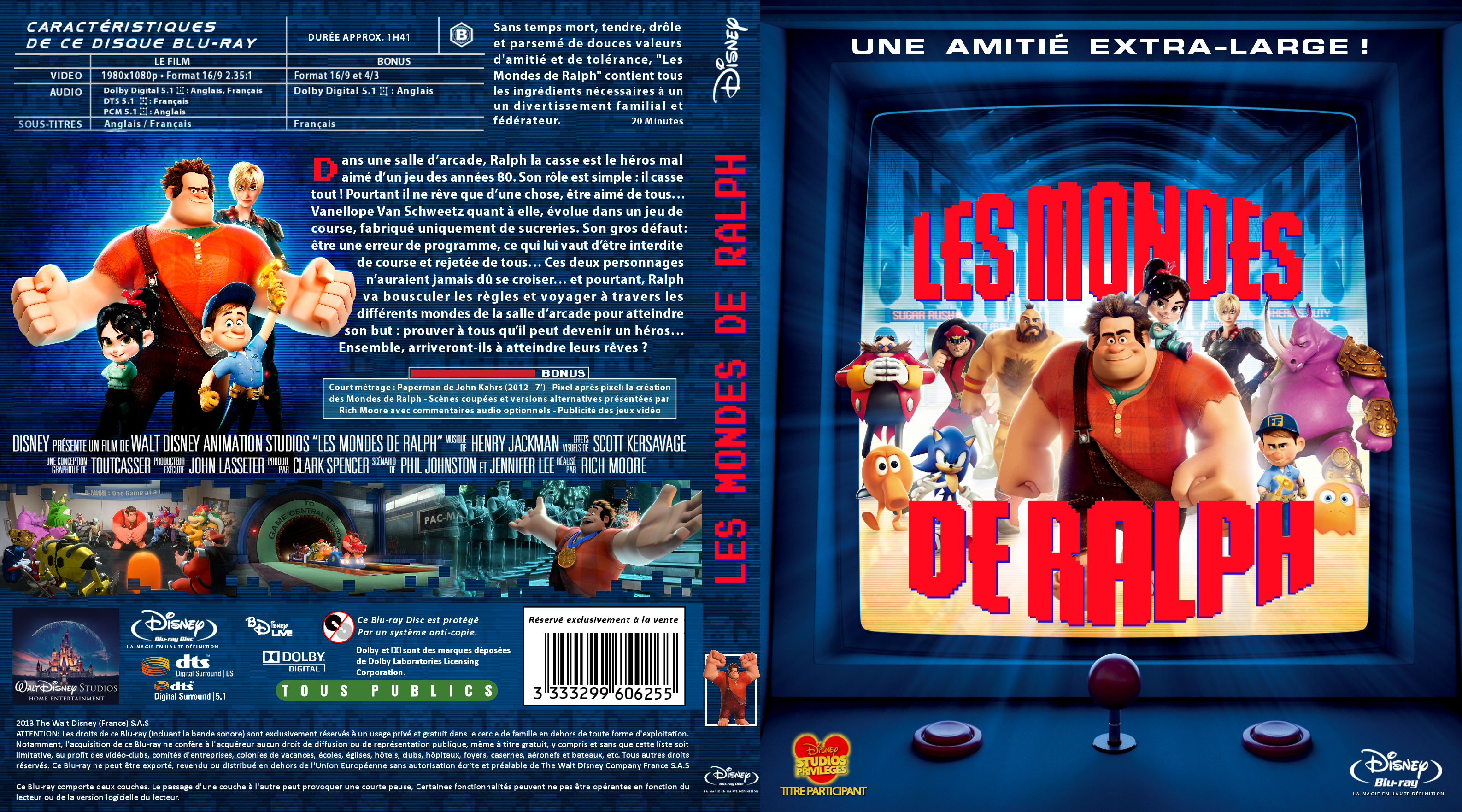 Jaquette DVD Les mondes de Ralph custom (BLU-RAY) v2