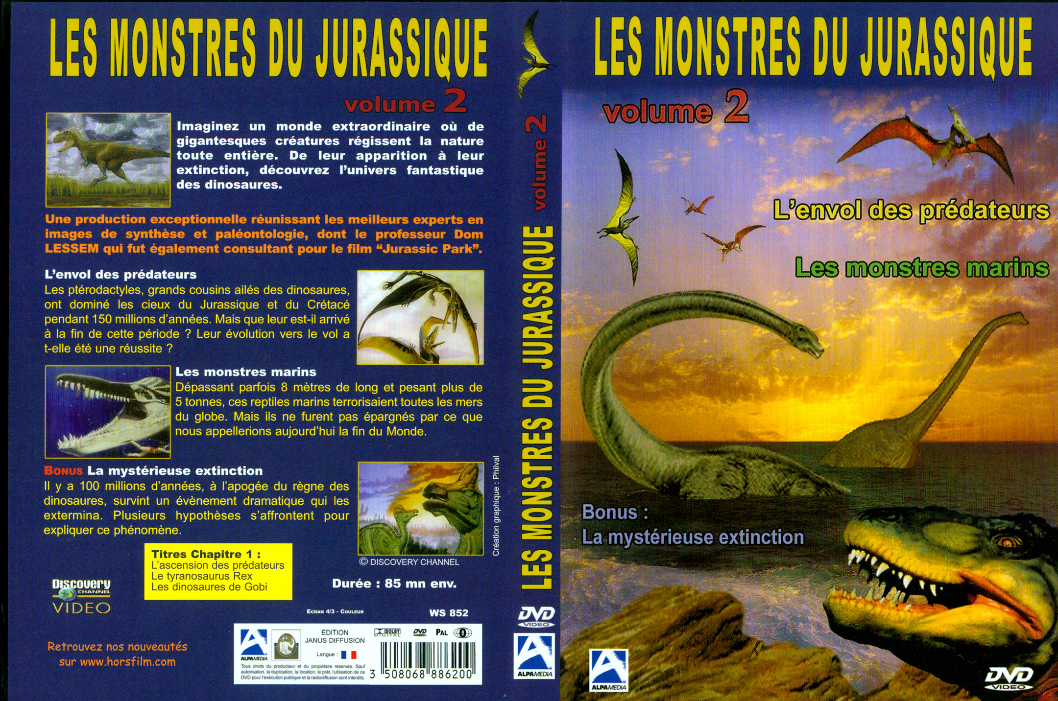 Jaquette DVD Les monstres du jurassique DVD 2