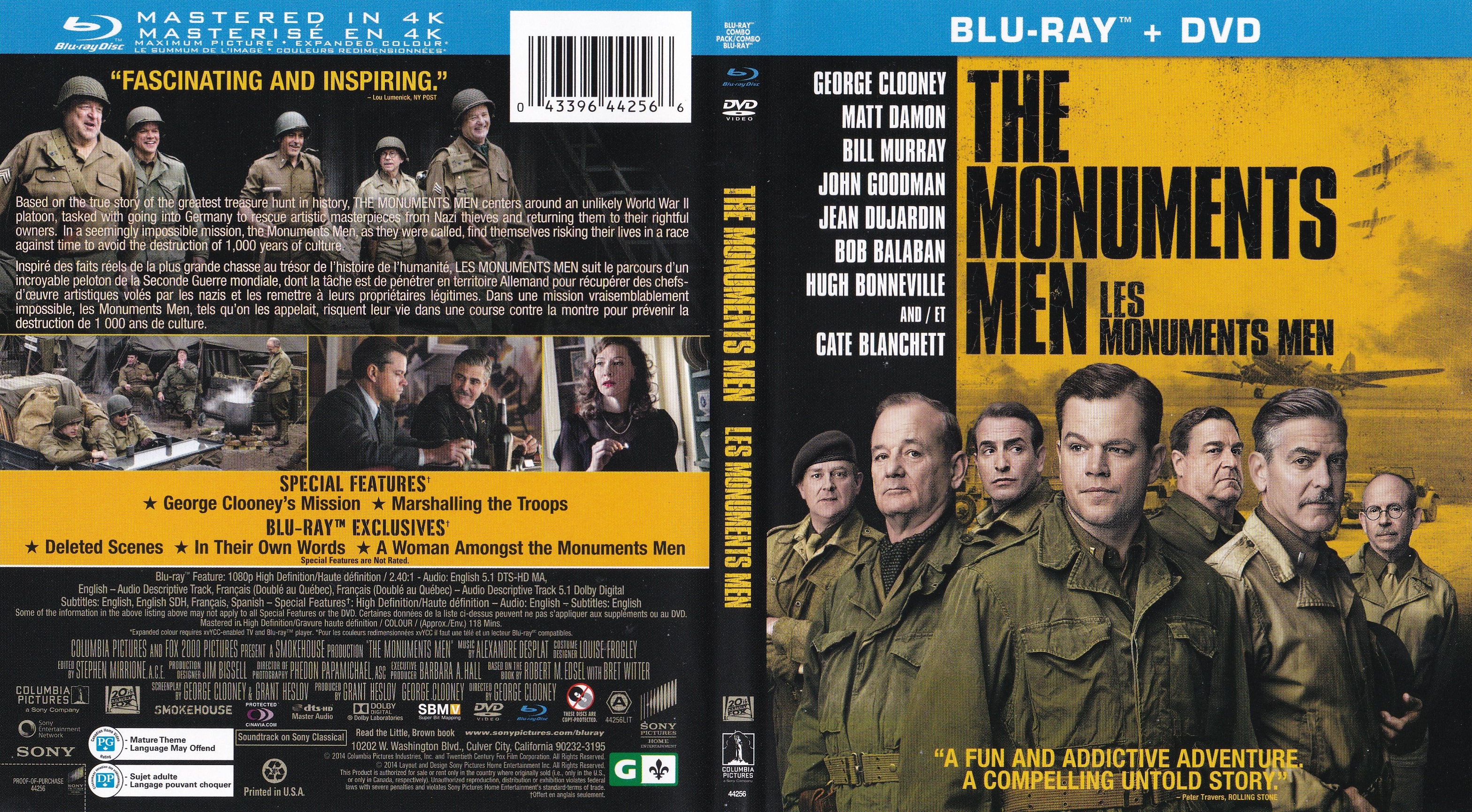 Jaquette DVD Les monuments men - The monuments men (BLU RAY) (canadienne)