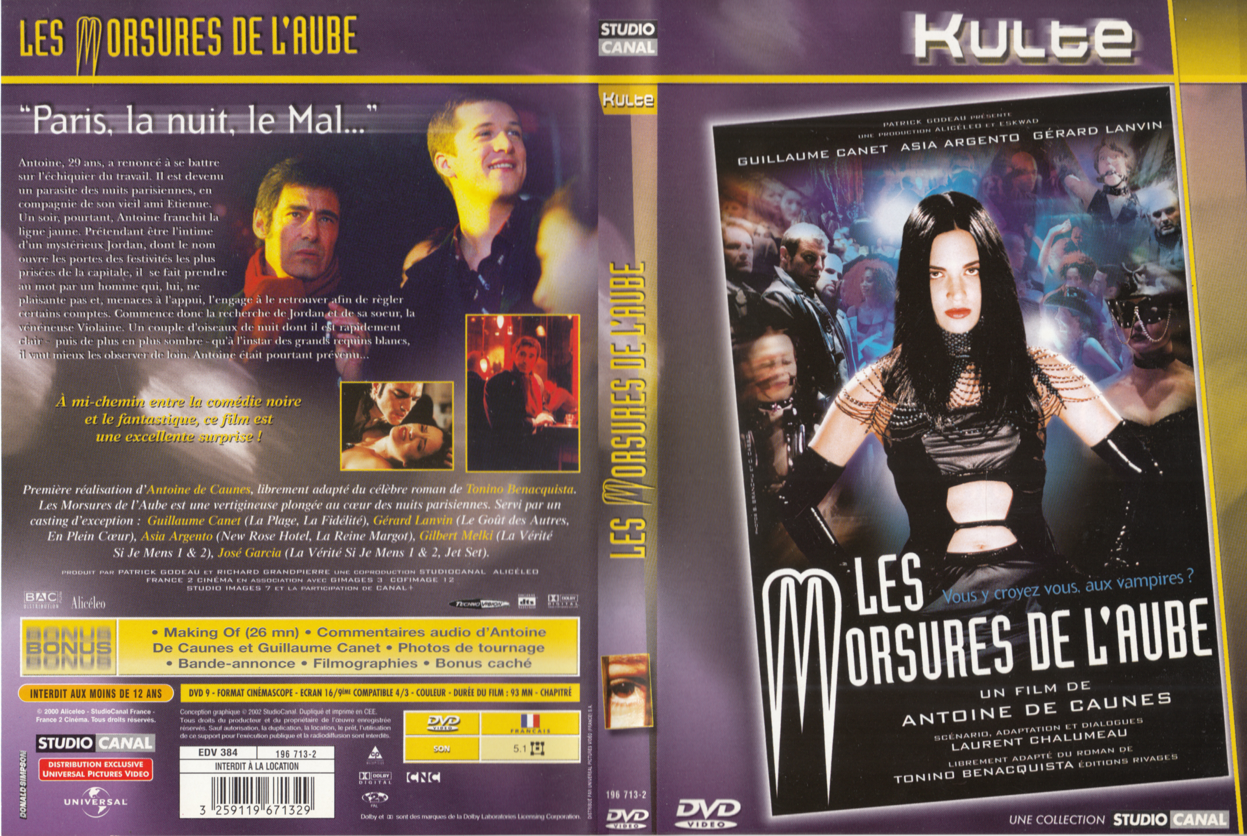 Jaquette DVD Les morsures de l