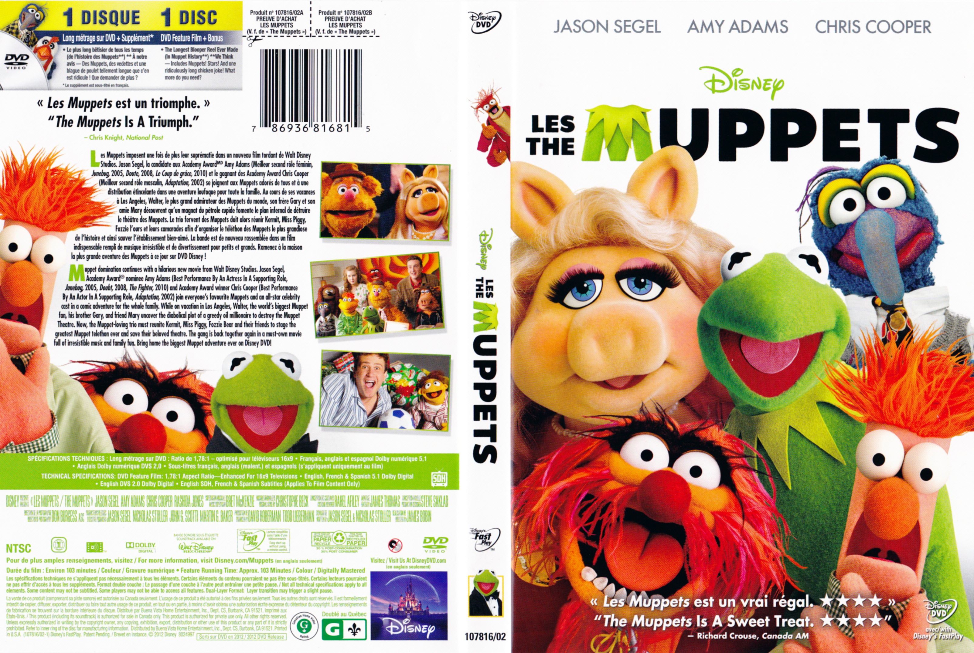 Jaquette DVD Les muppets - The muppets (Canadienne)