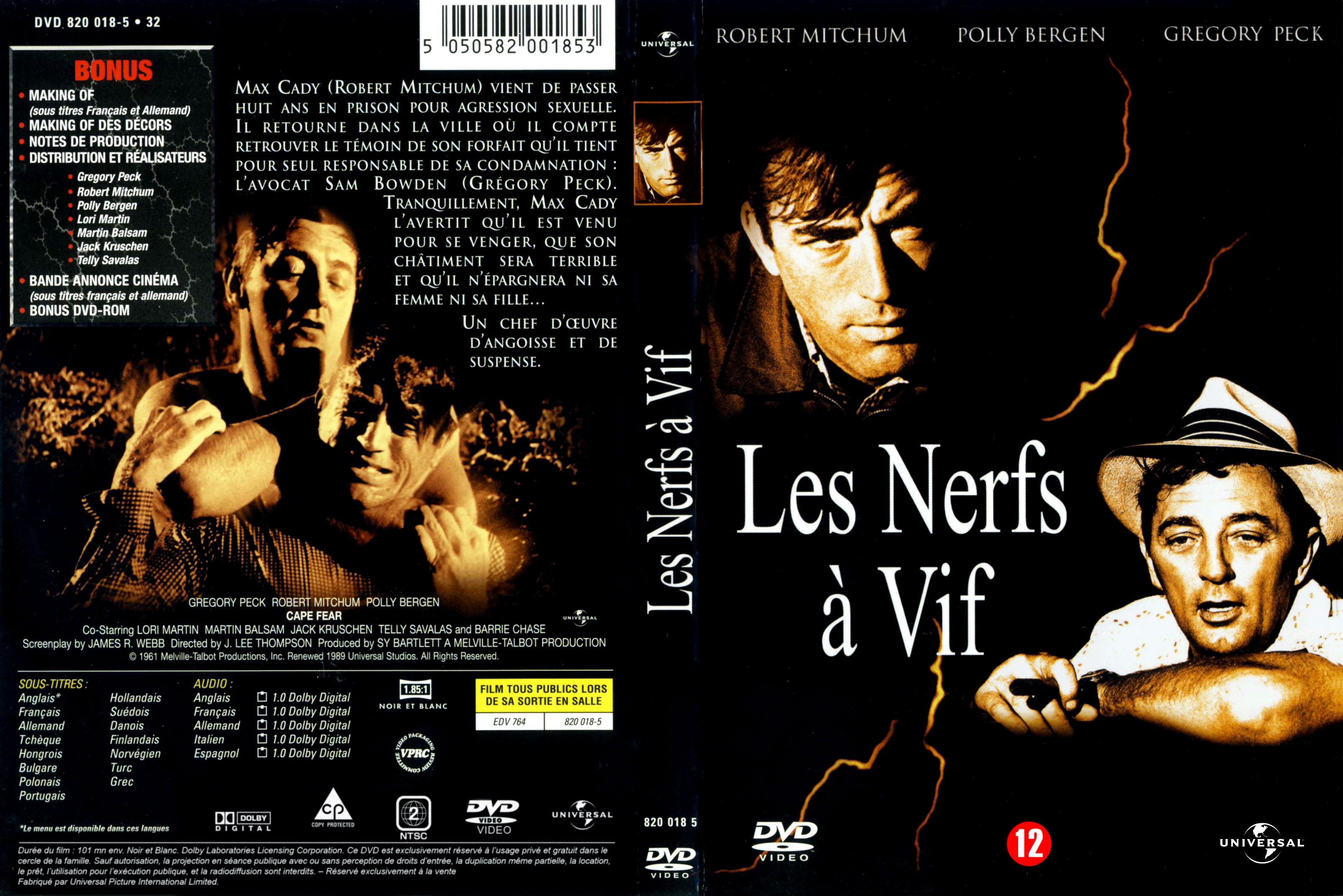 Jaquette DVD Les nerfs  vif (1961)