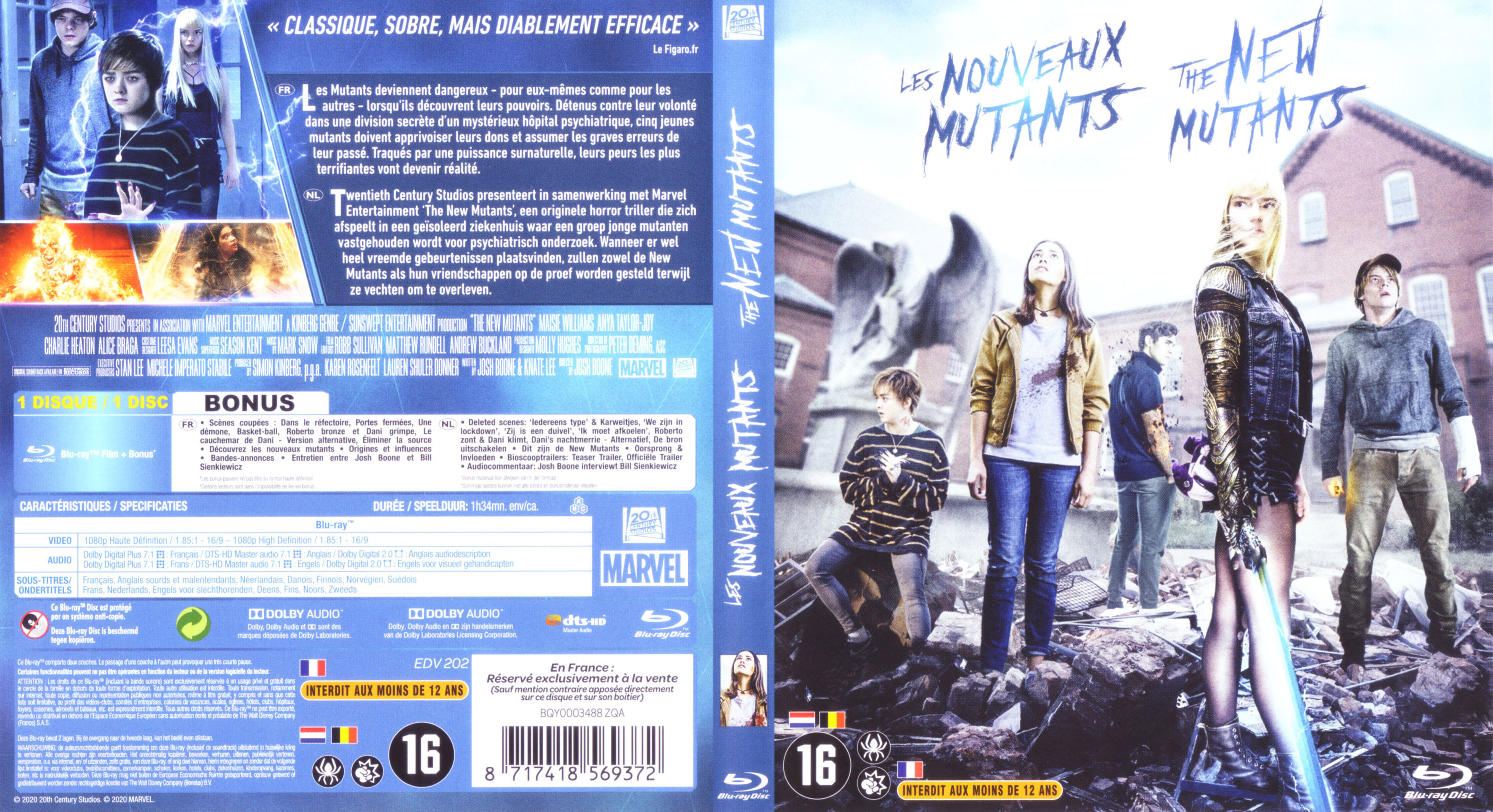 Jaquette DVD Les nouveaux mutants (BLU-RAY)