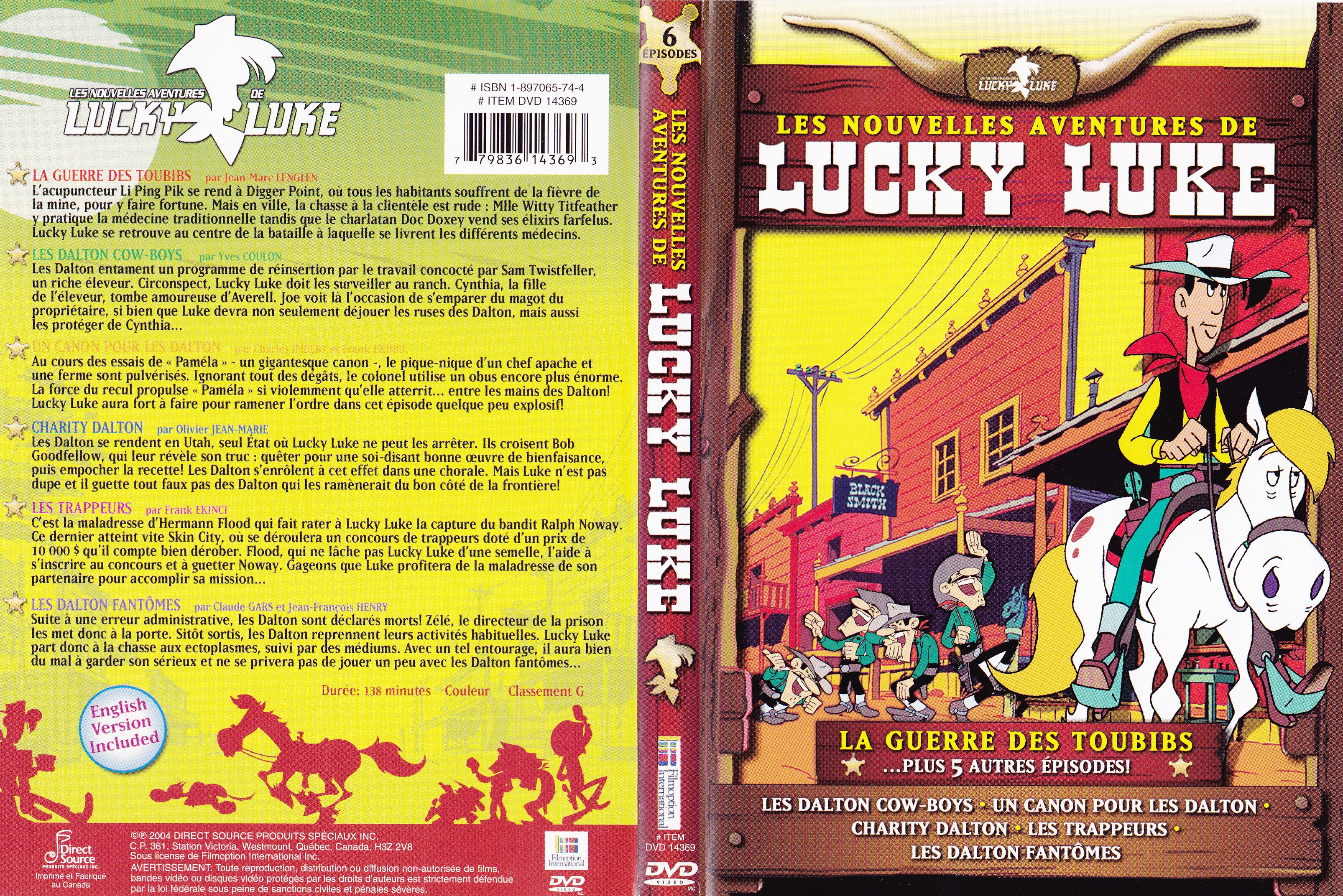 Jaquette DVD Les nouvelles aventures de Lucky Luke - La guerre des toubibs (Canadienne)