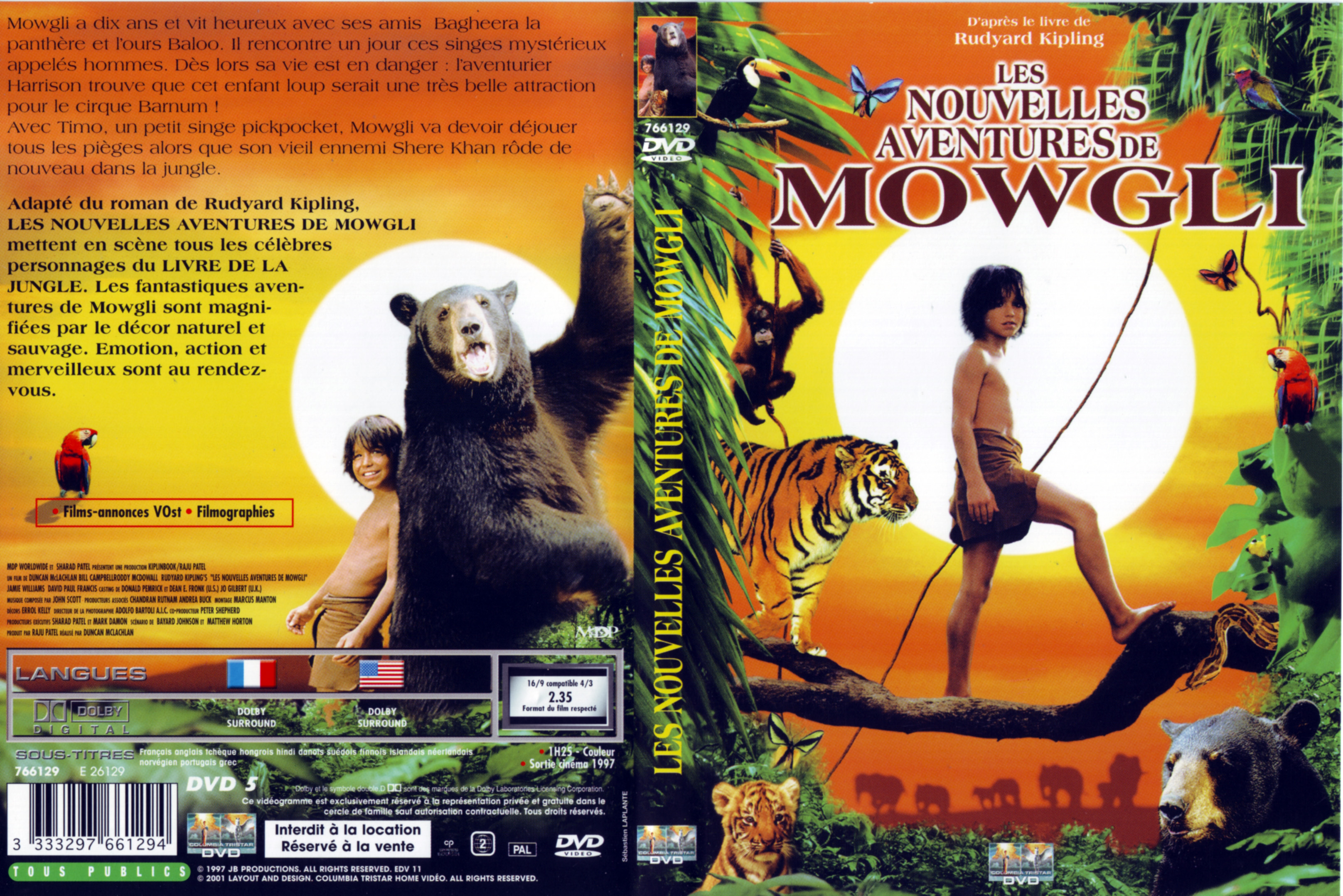 Jaquette DVD Les nouvelles aventures de Mowgli