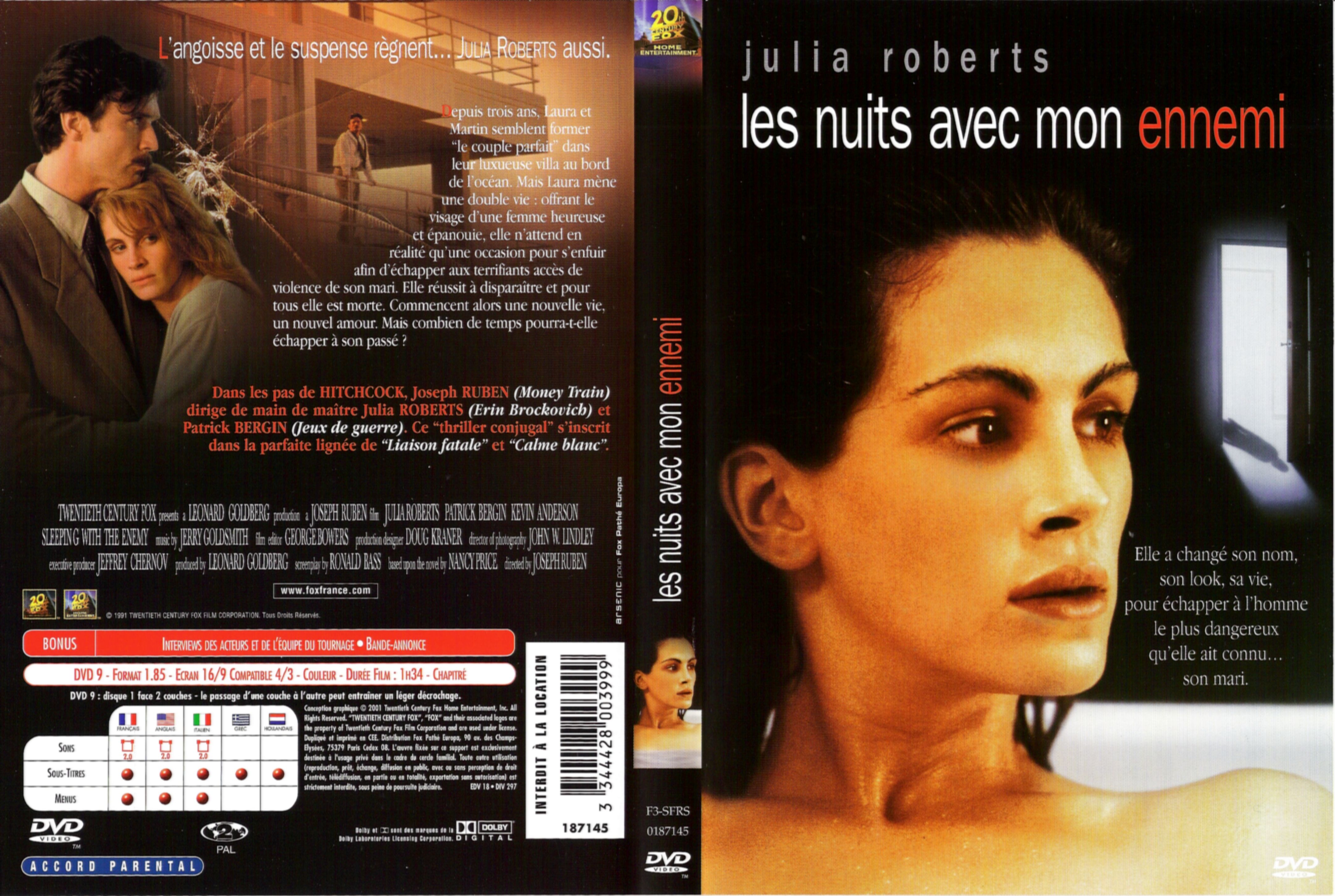 Jaquette DVD Les nuits avec mon ennemi