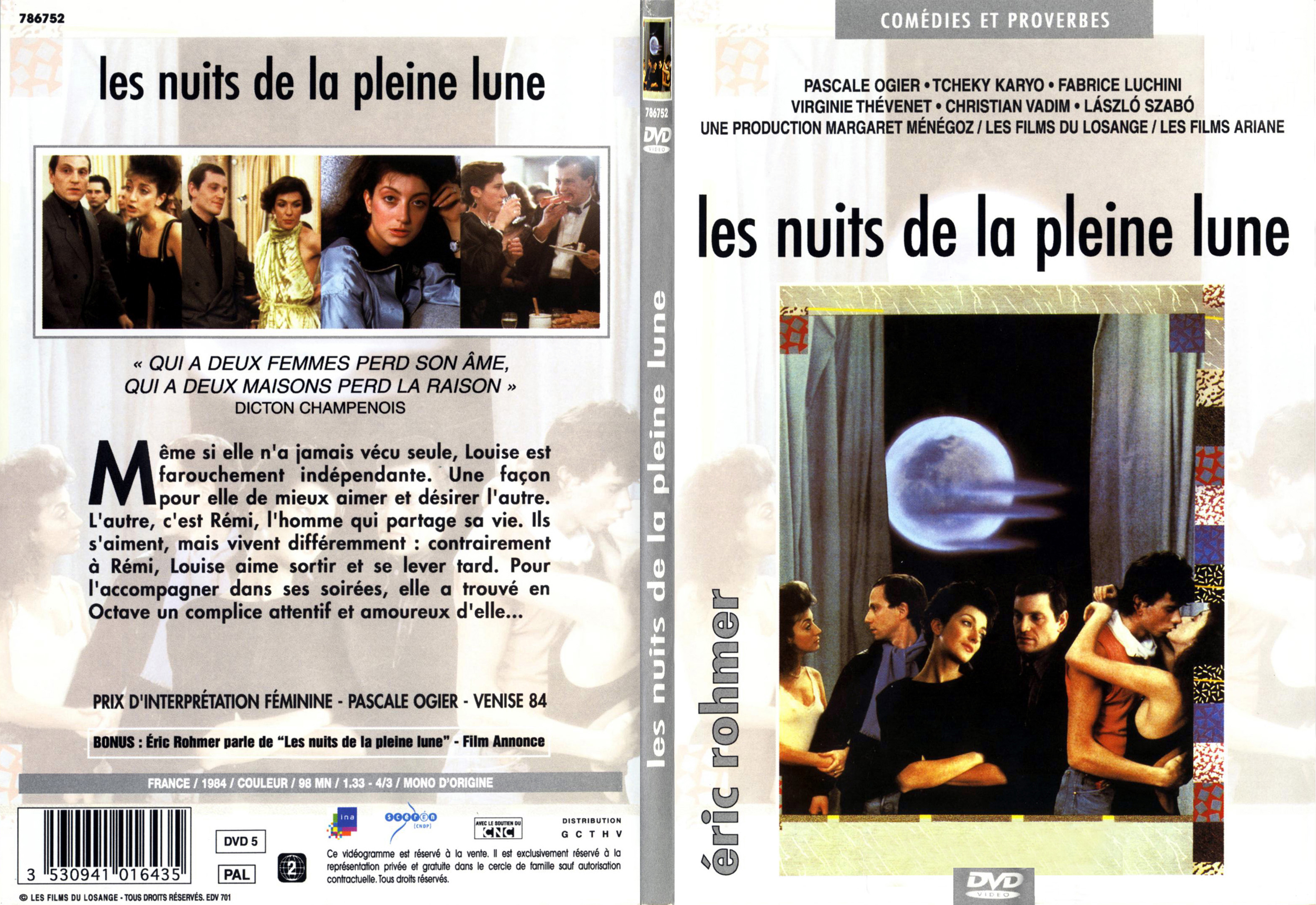 Jaquette DVD Les nuits de la pleine lune - SLIM