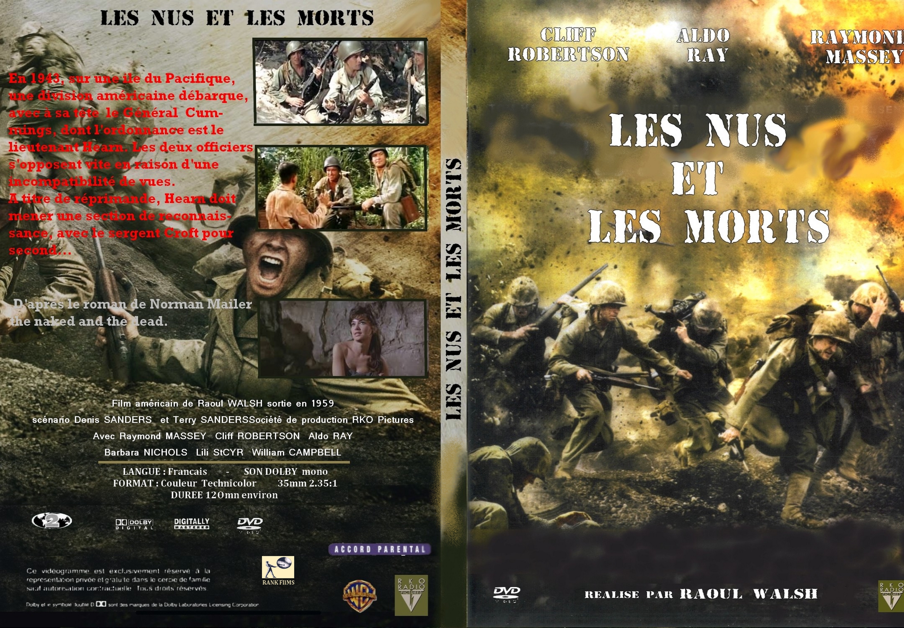 Jaquette DVD Les nus et les morts custom