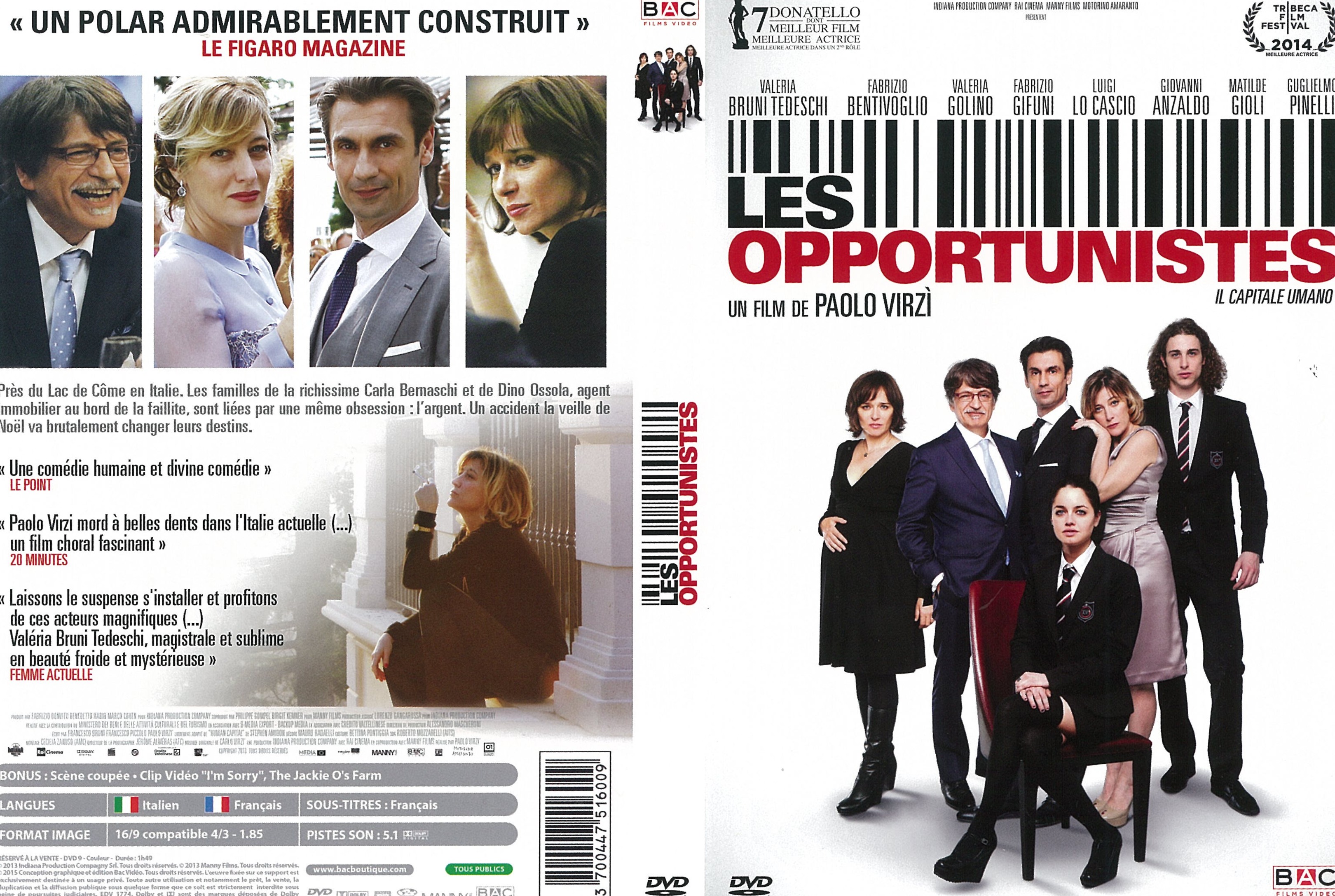 Jaquette DVD Les opportunistes (2013)
