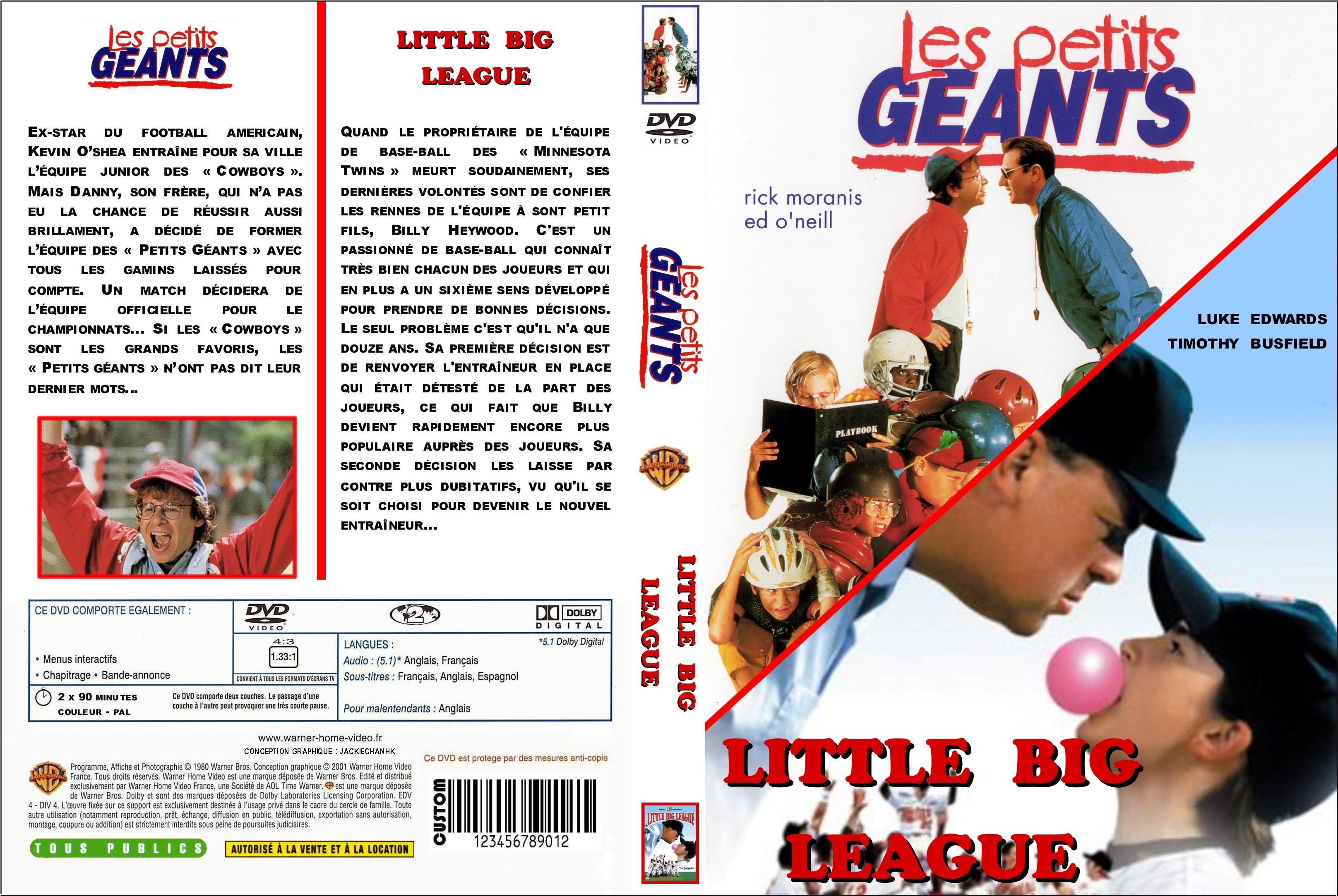 Jaquette DVD Les petits gants + Little big league custom