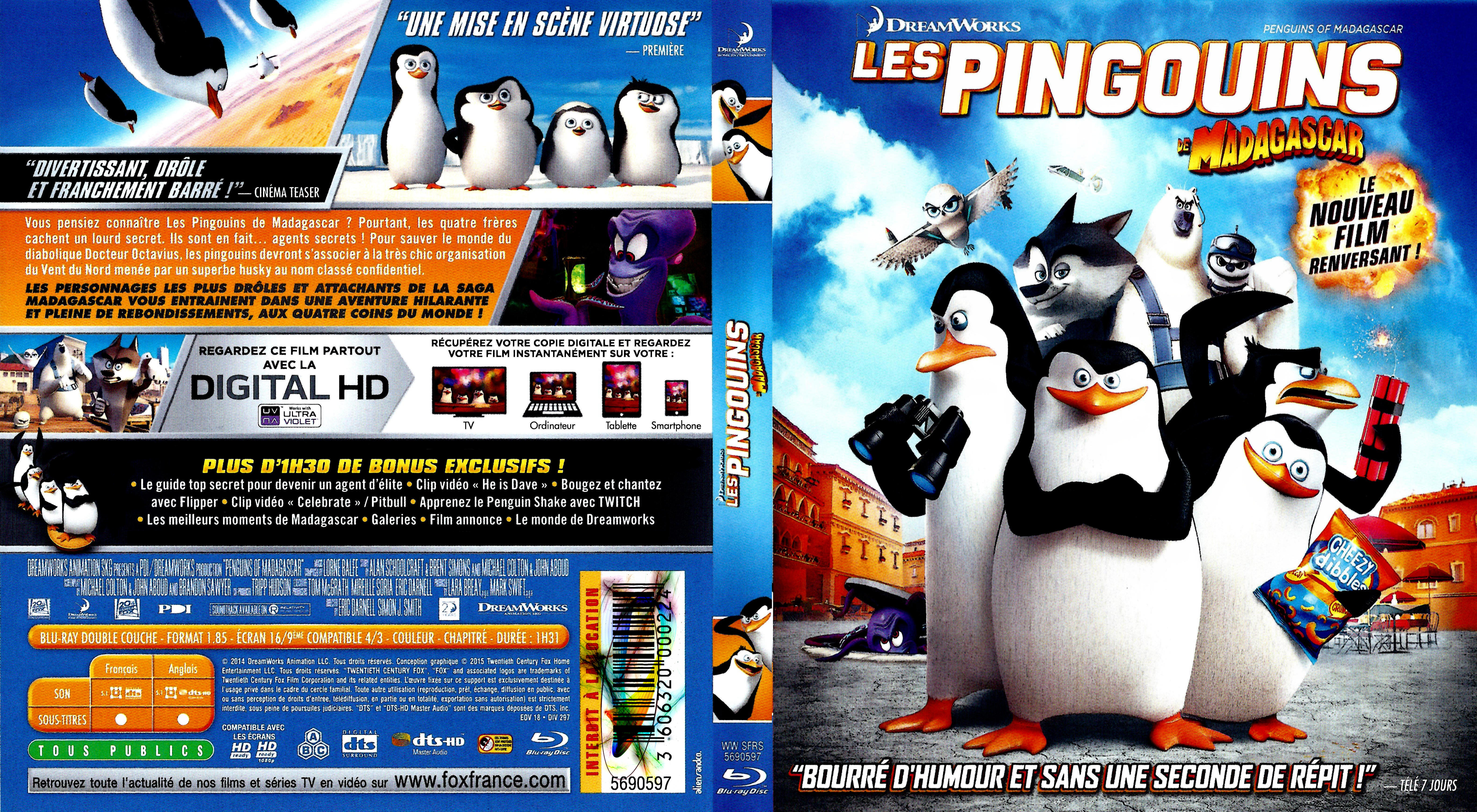 Jaquette DVD Les pingouins de Madagascar (BLU-RAY)