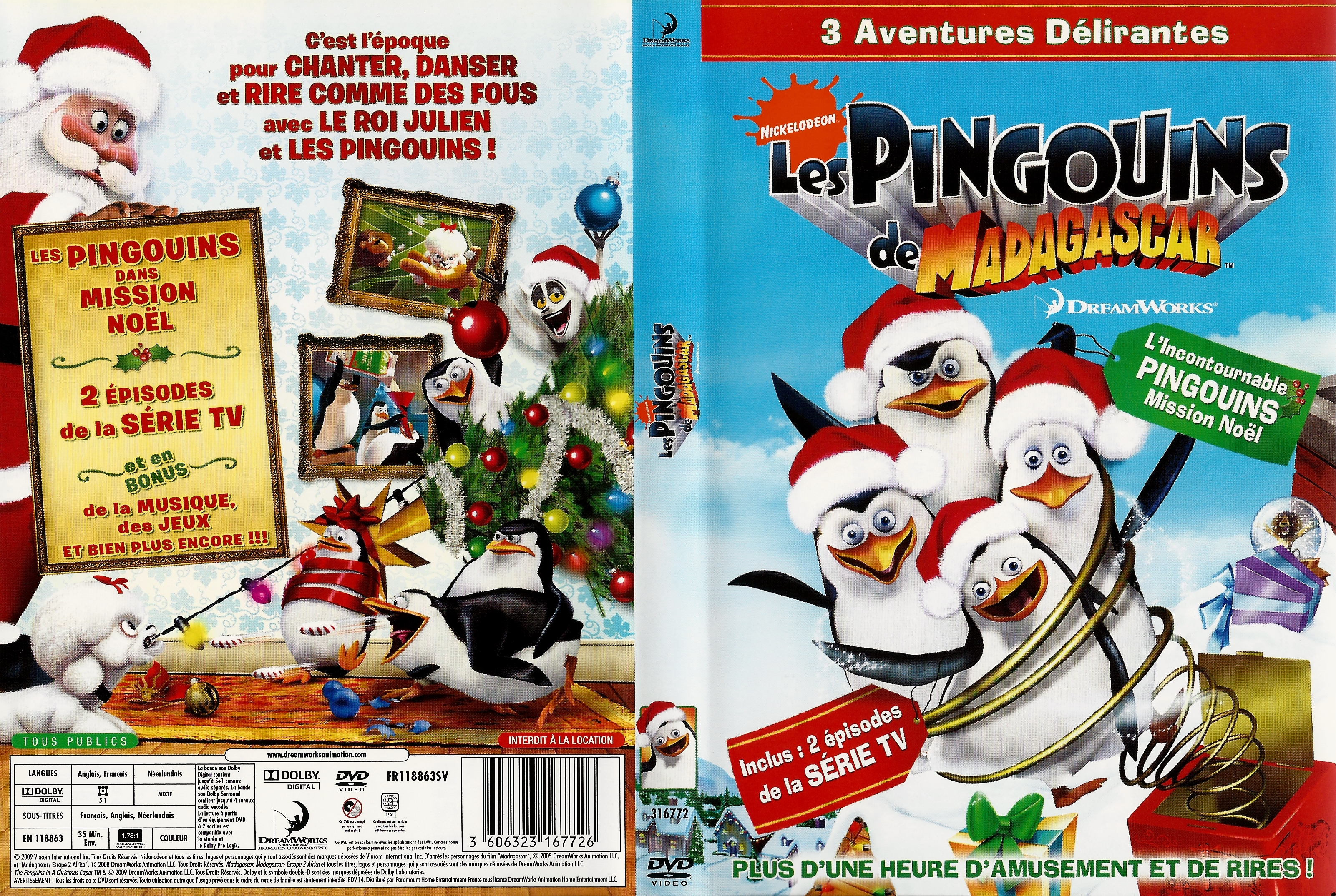 Jaquette DVD Les pinguoins de madagascar v2