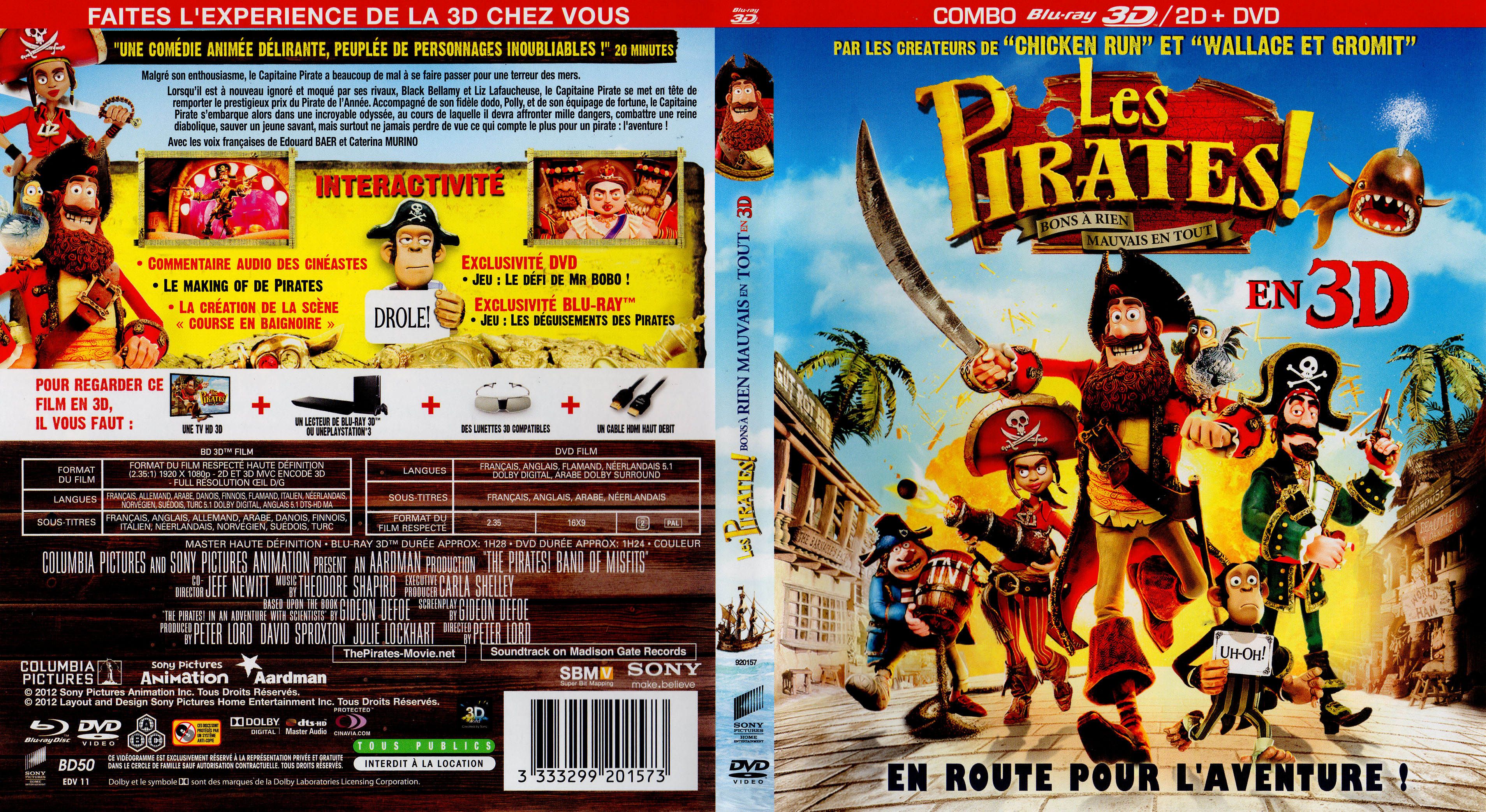 Jaquette DVD Les pirates bons  rien mauvais en tout 3D (BLU-RAY)