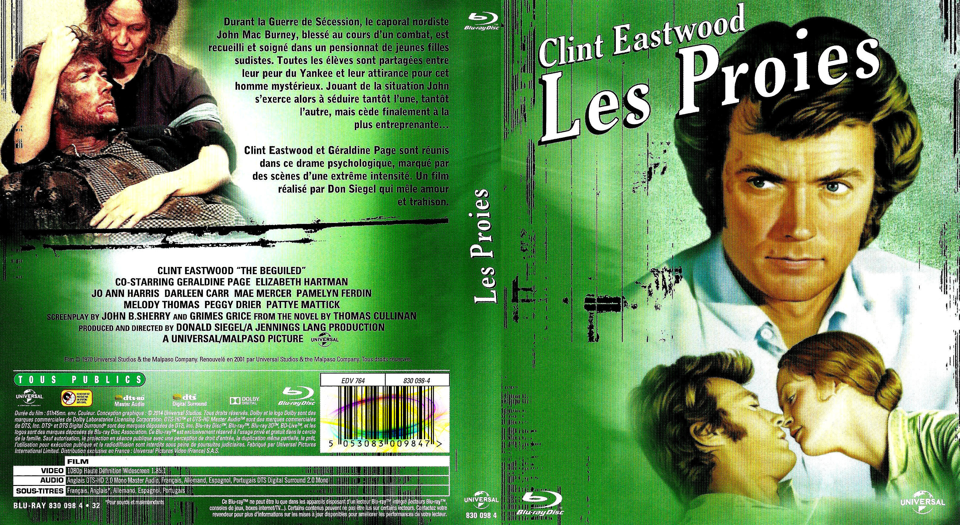 Jaquette DVD Les proies (Clint Eastwood) (BLU-RAY)