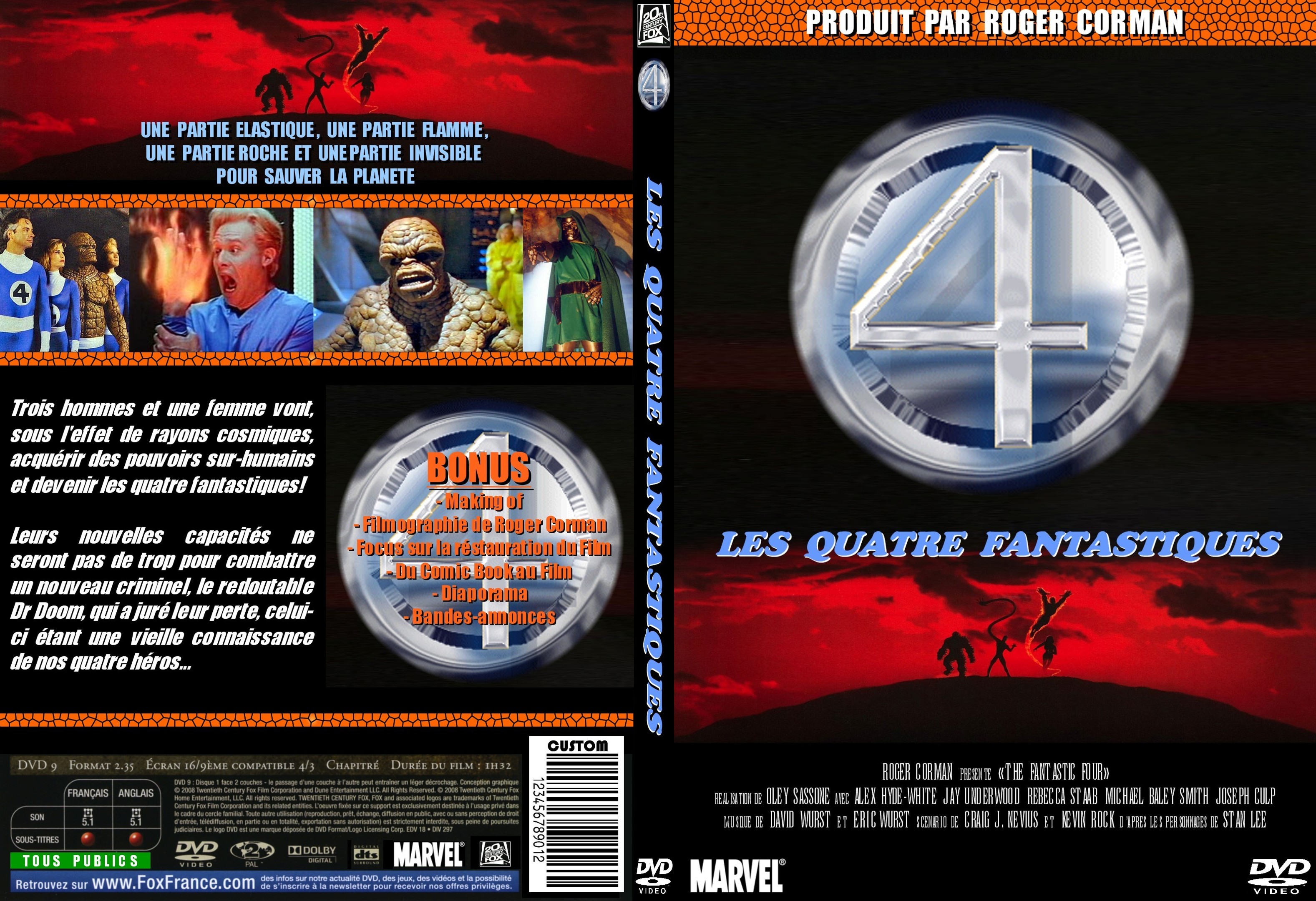 Jaquette DVD Les quatre fantastiques (1994) custom - SLIM