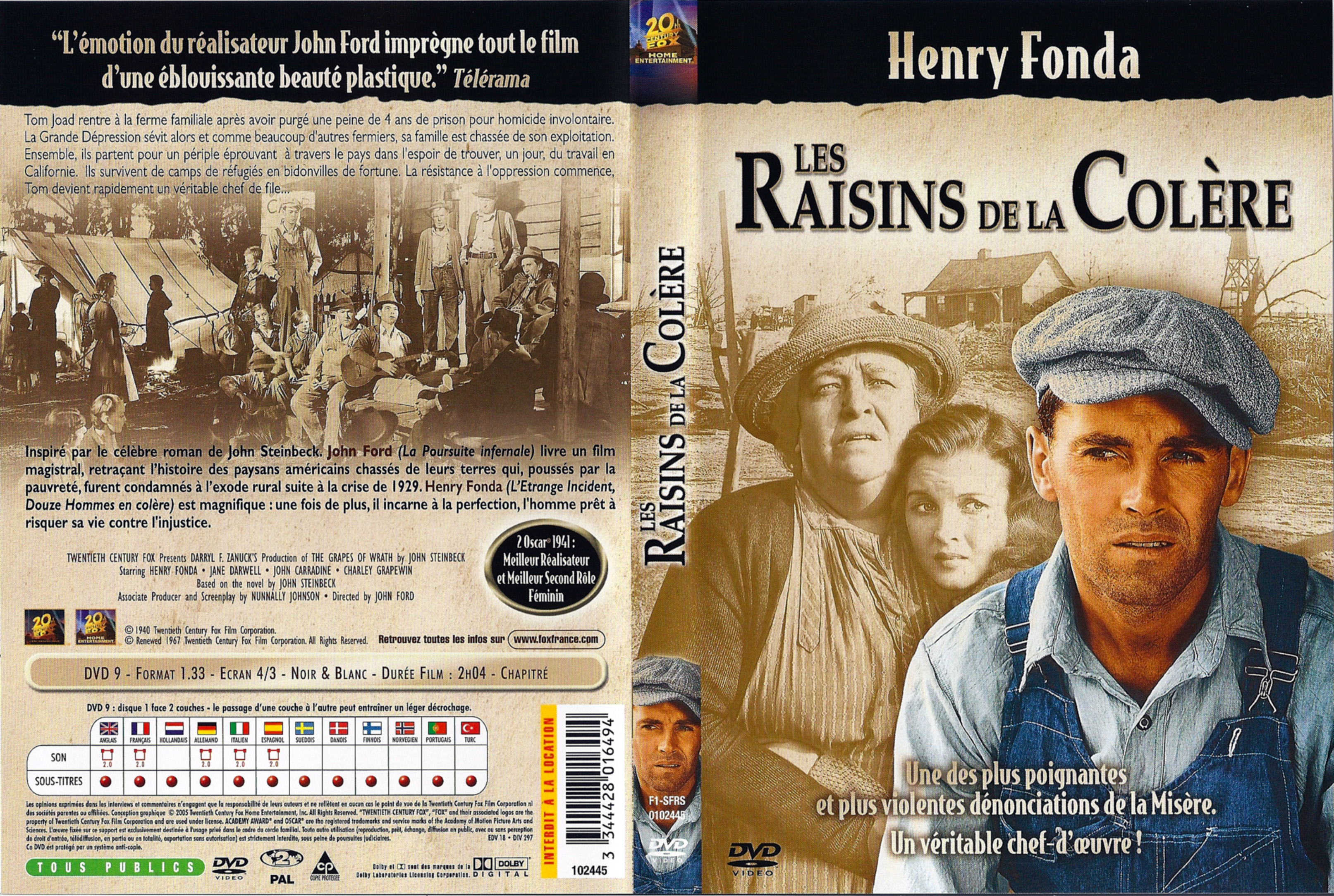 Jaquette DVD Les raisins de la colre