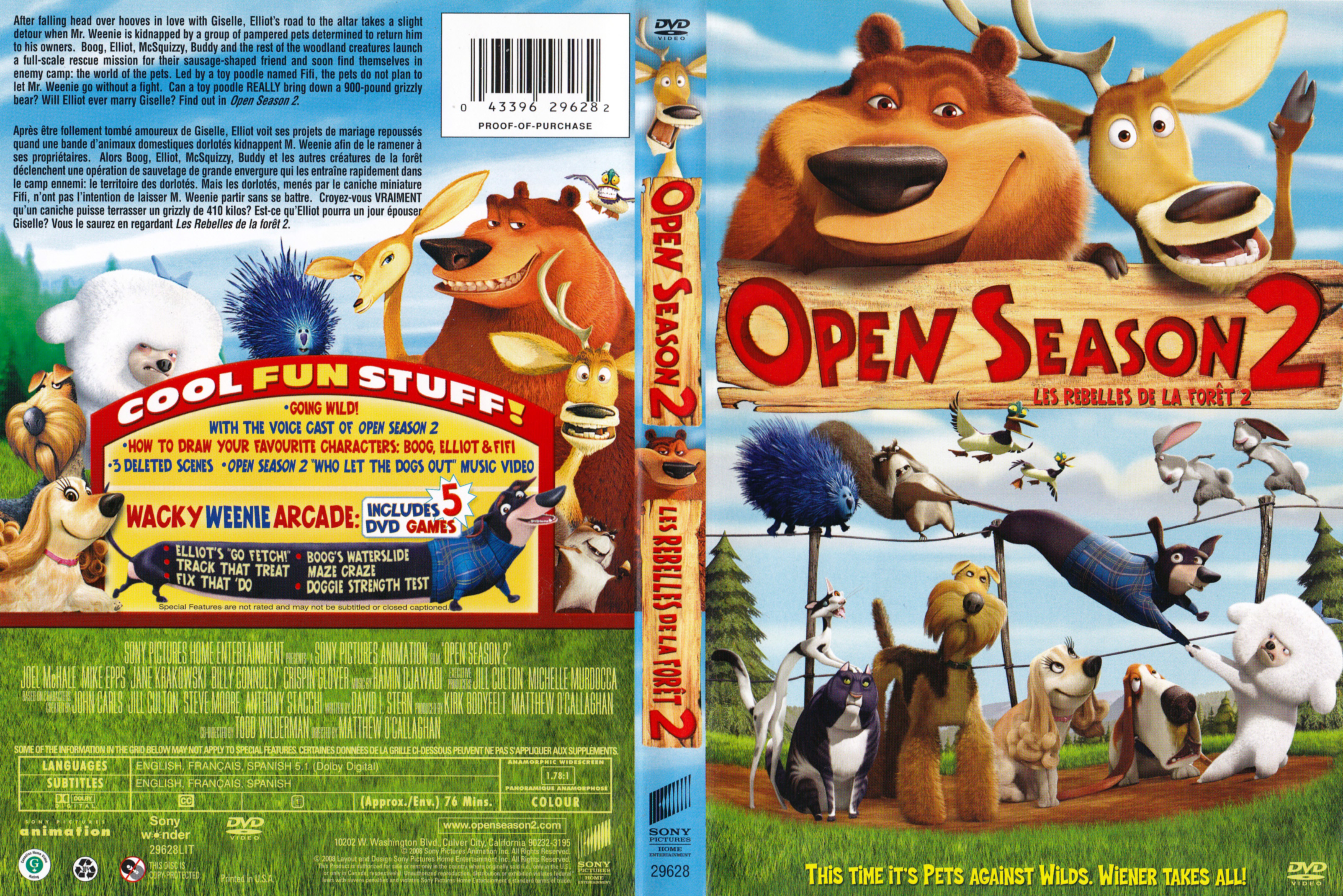 Jaquette DVD Les rebelles de la fort 2 - Open season 2 (Canadienne)