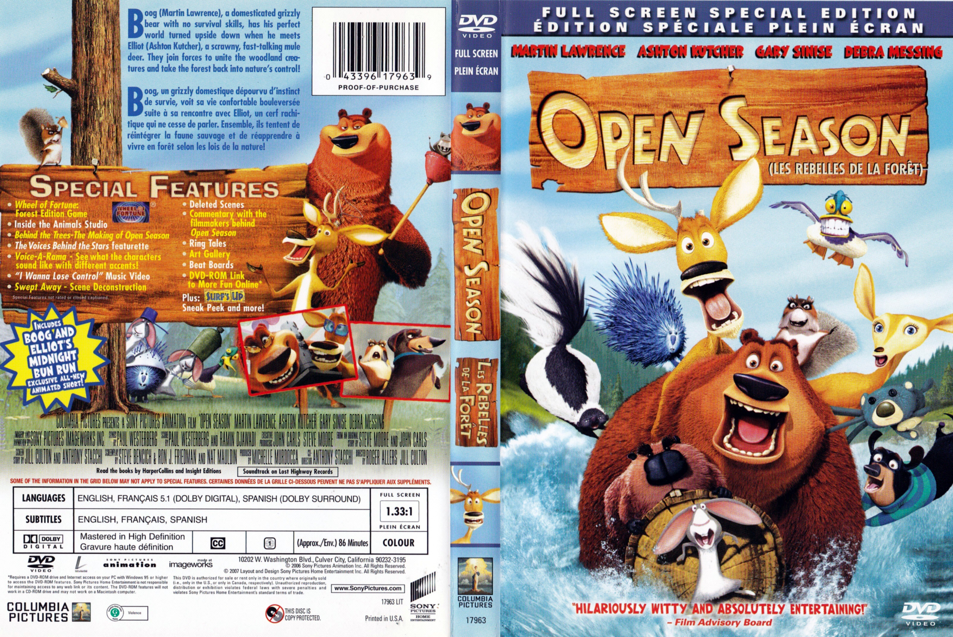 Jaquette DVD Les rebelles de la fort - Open season (Canadienne)