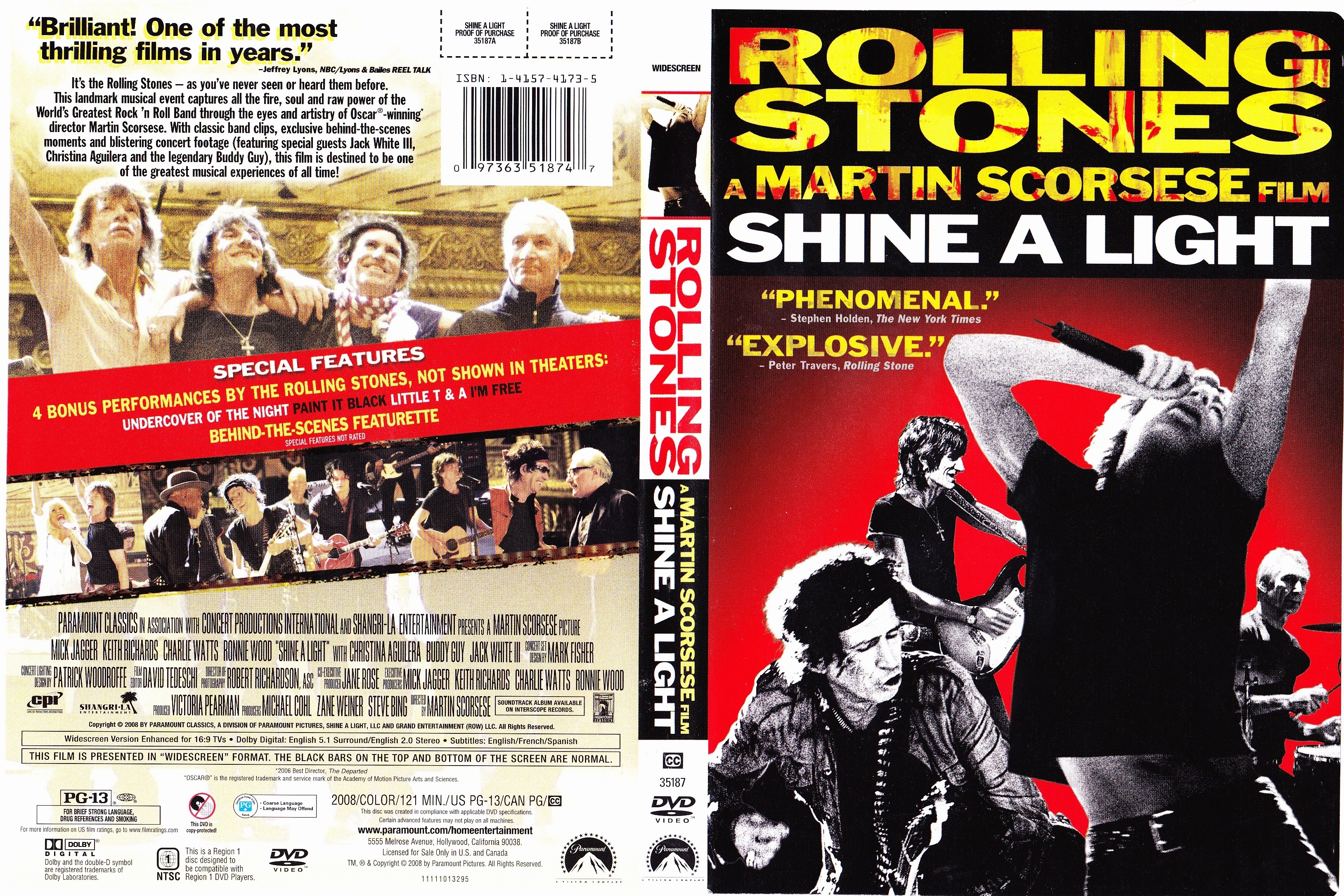 Jaquette DVD Les rolling stone Shine a light (Canadienne)