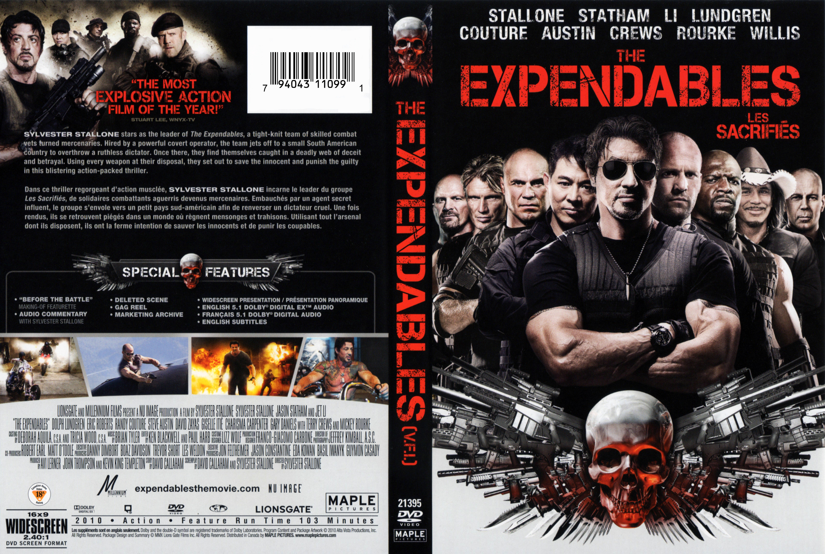 Jaquette DVD Les sacrifis - The Expendables (Canadienne)